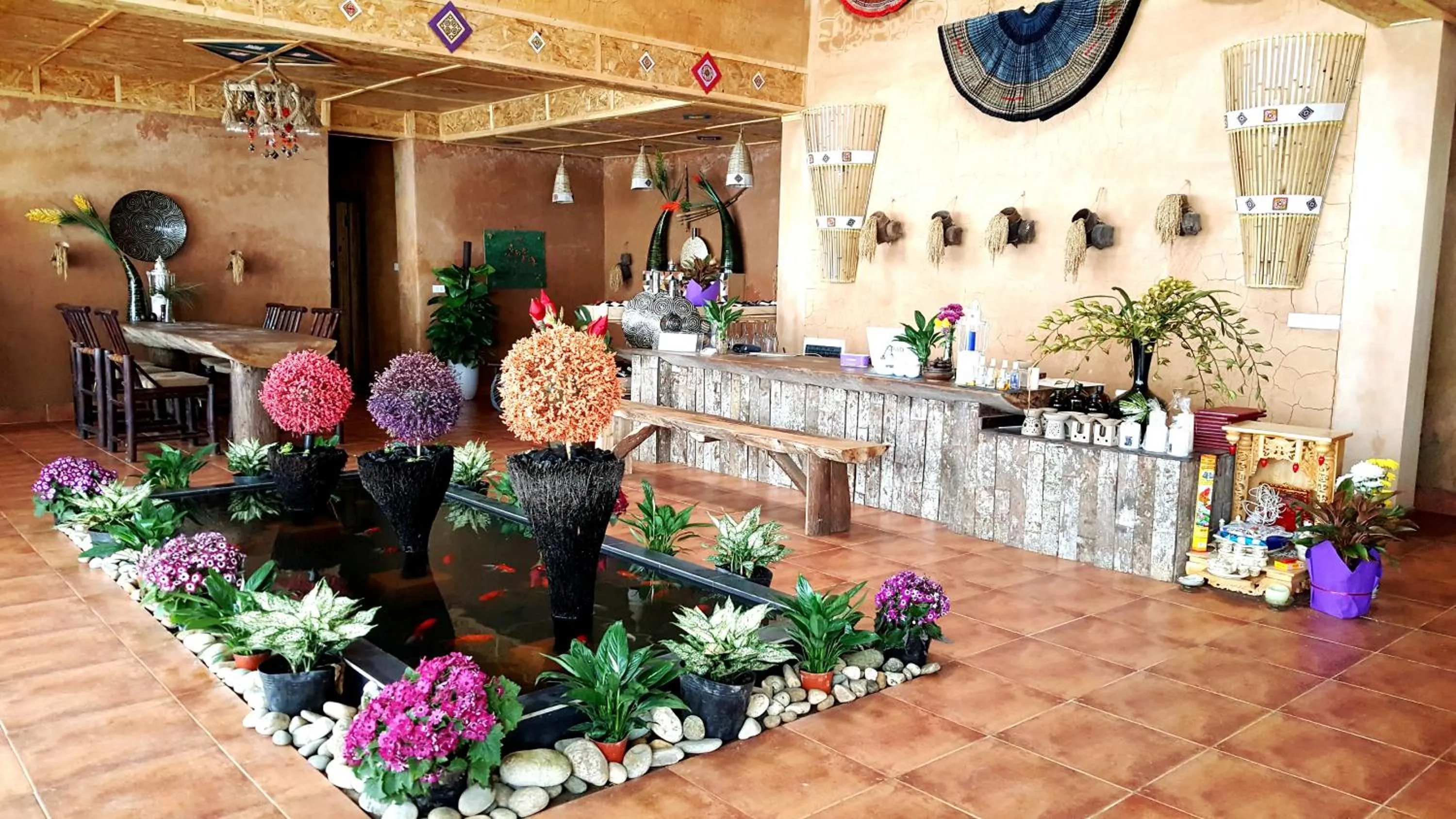 Decorative detail in Sapa Clay House - Mountain Retreat