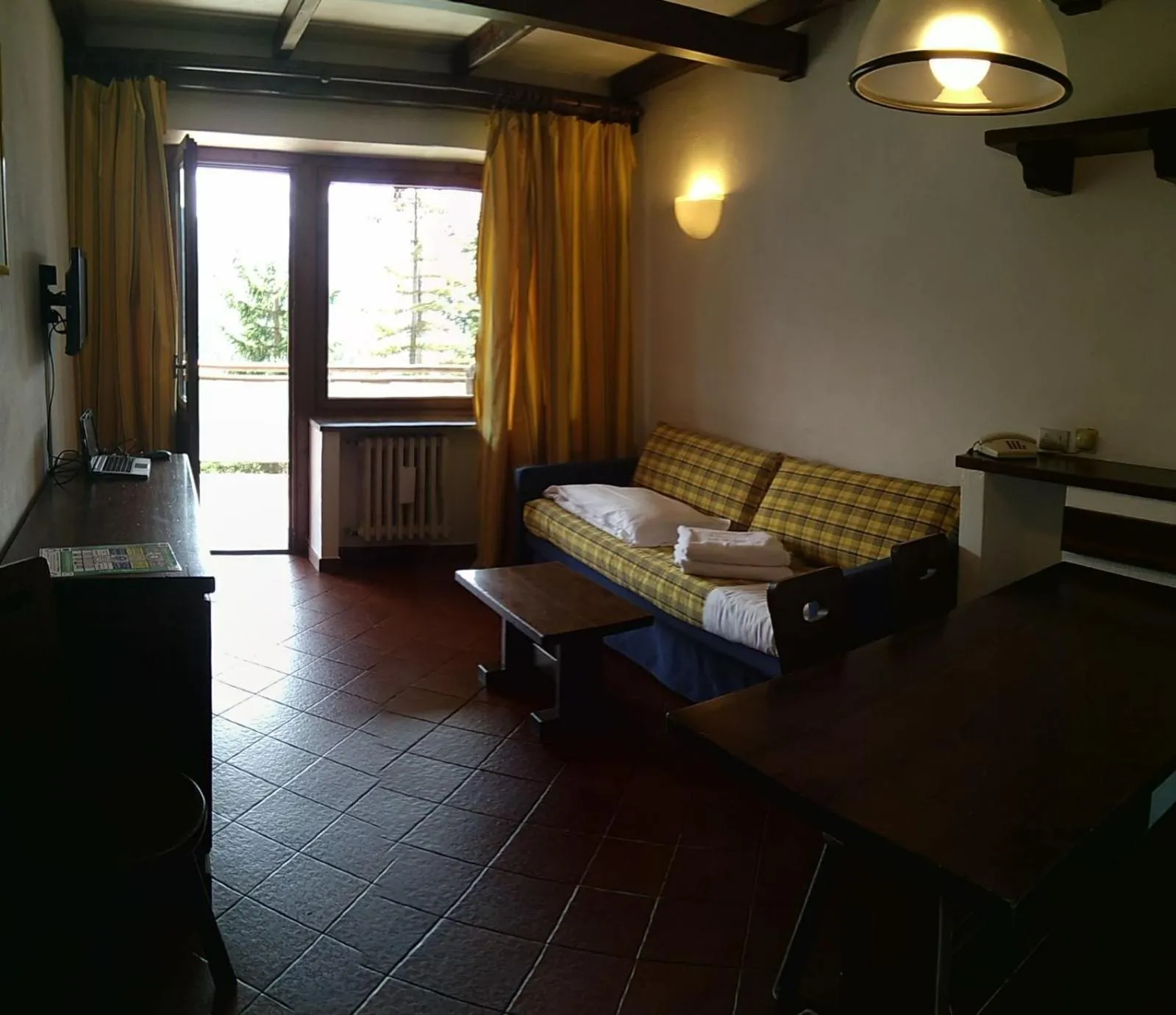 Living room, Bed in Apartment 4 Residence Palace 2