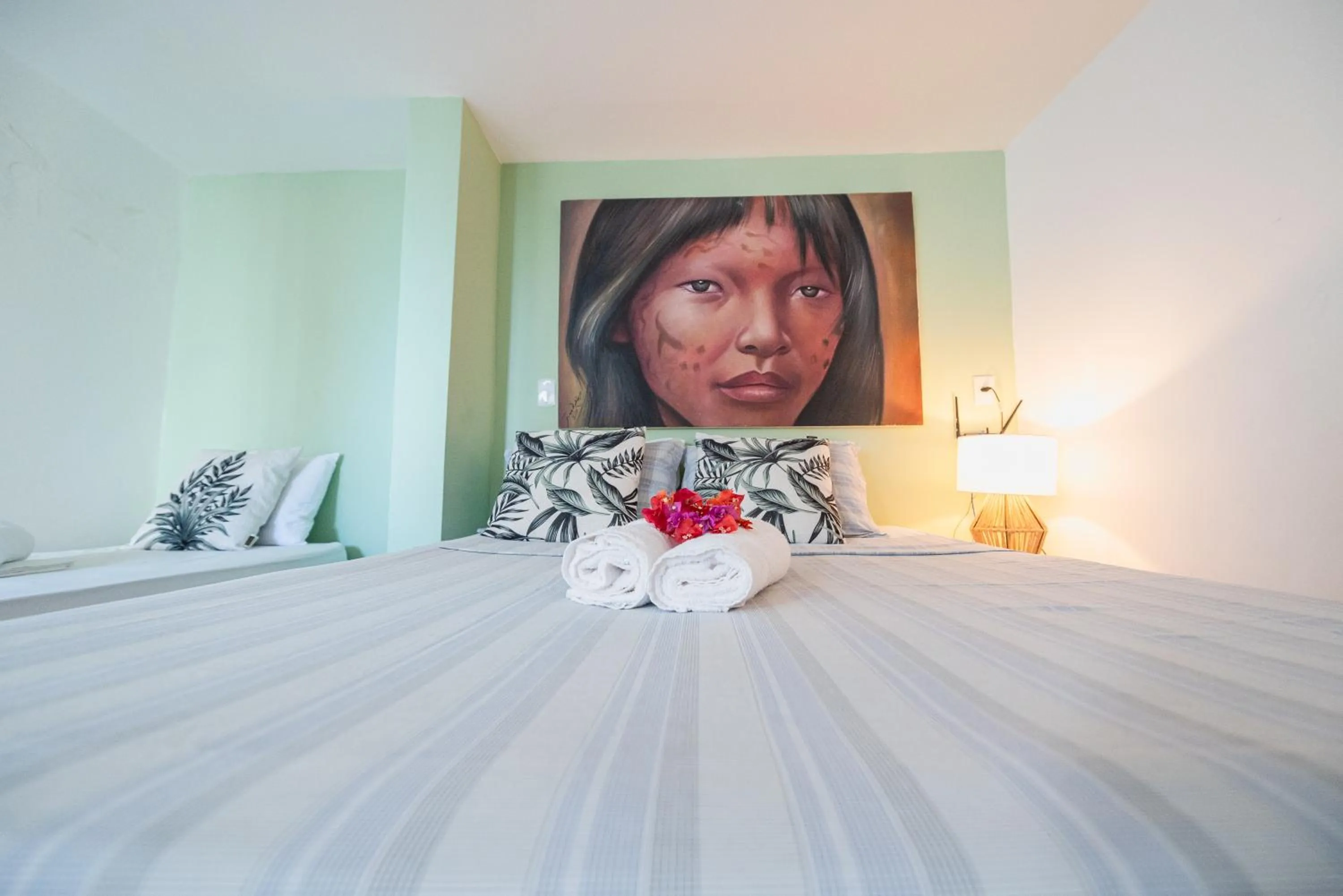 Bed in Apartamentos Natal Ponta Negra Vista Espetacular para o Mar