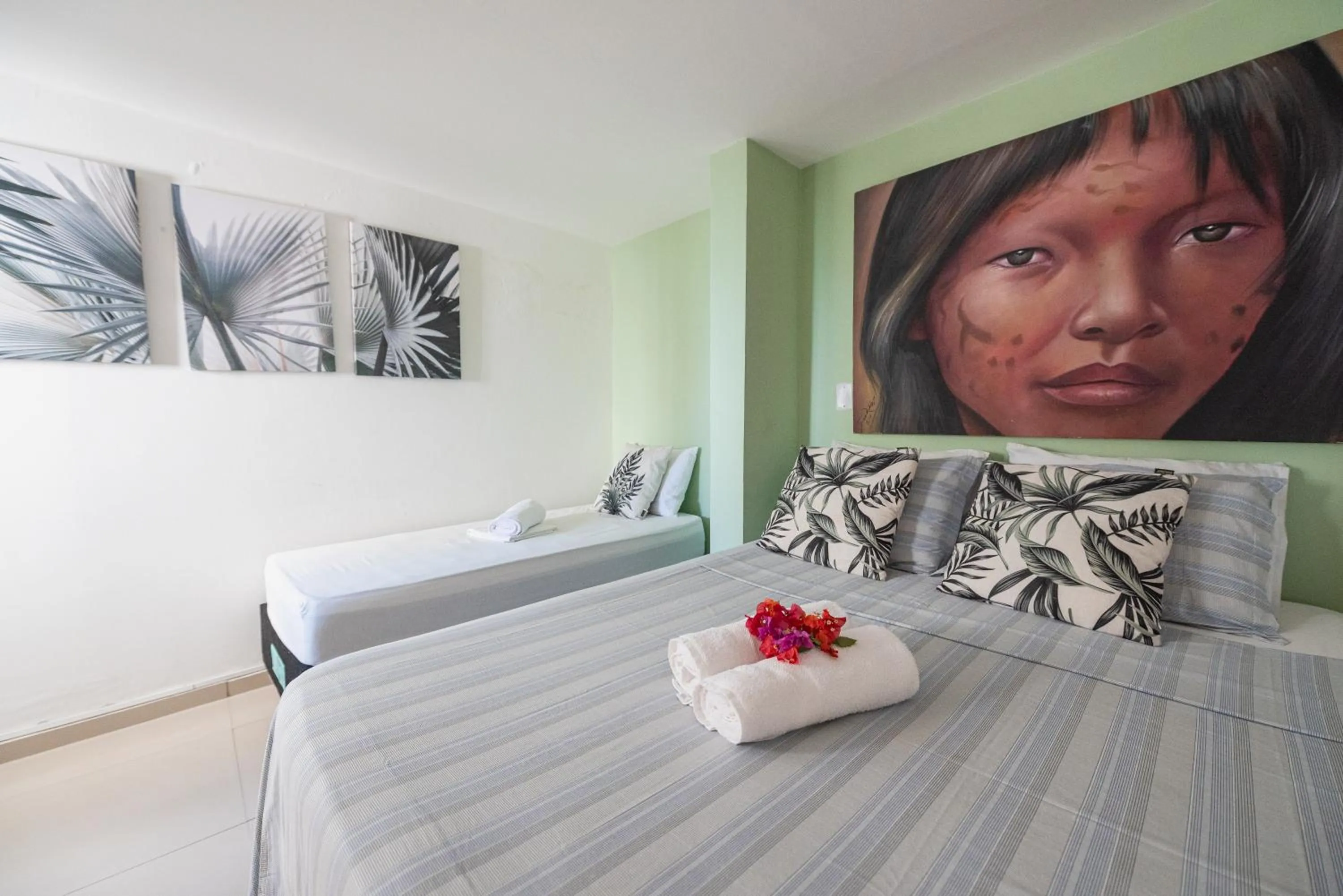 Bed in Apartamentos Natal Ponta Negra Vista Espetacular para o Mar