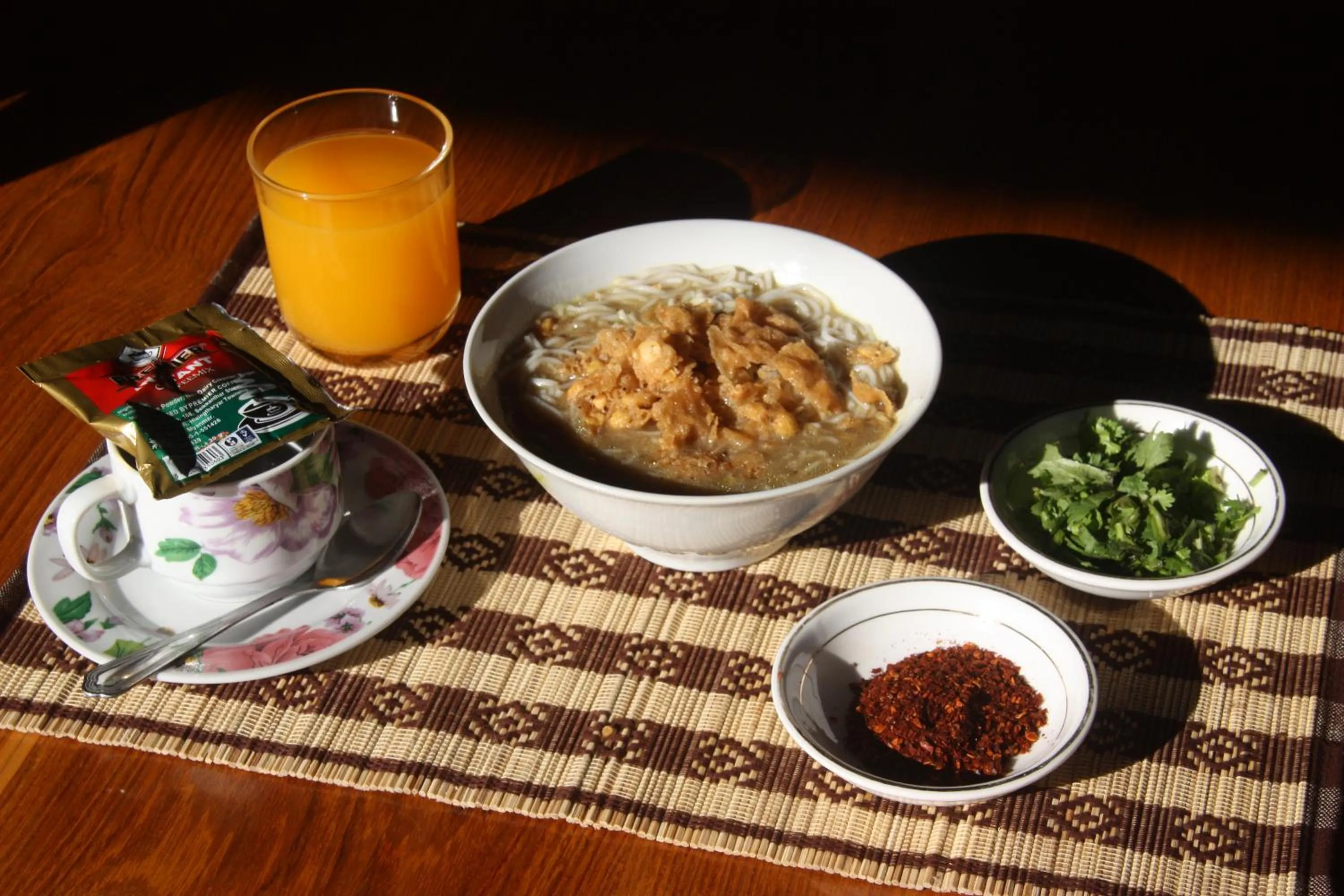 Asian breakfast in Soe Ko Ko Beach House & Restaurant