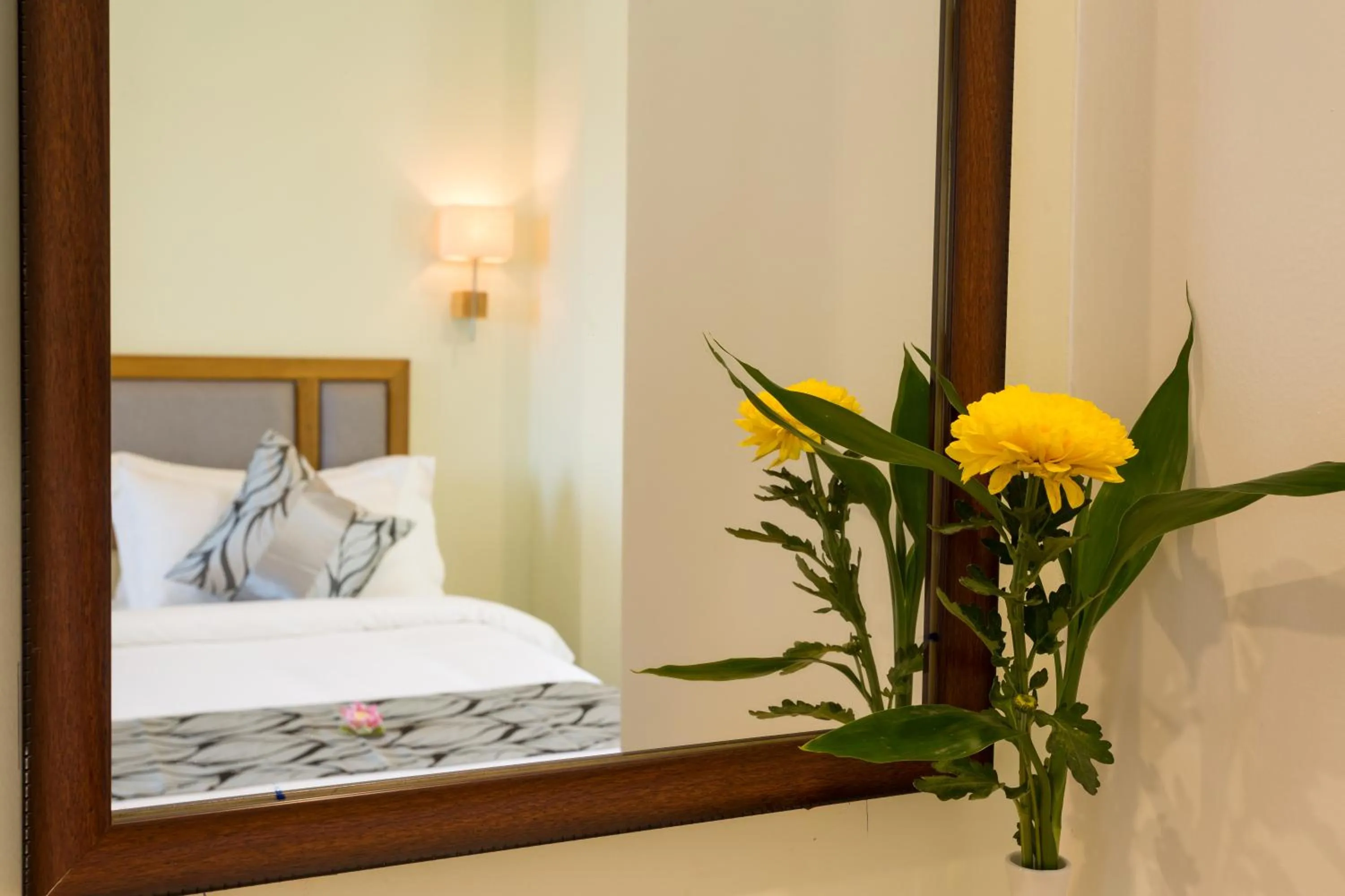 Decorative detail, Bed in Grand Bayon Siem Reap Hotel