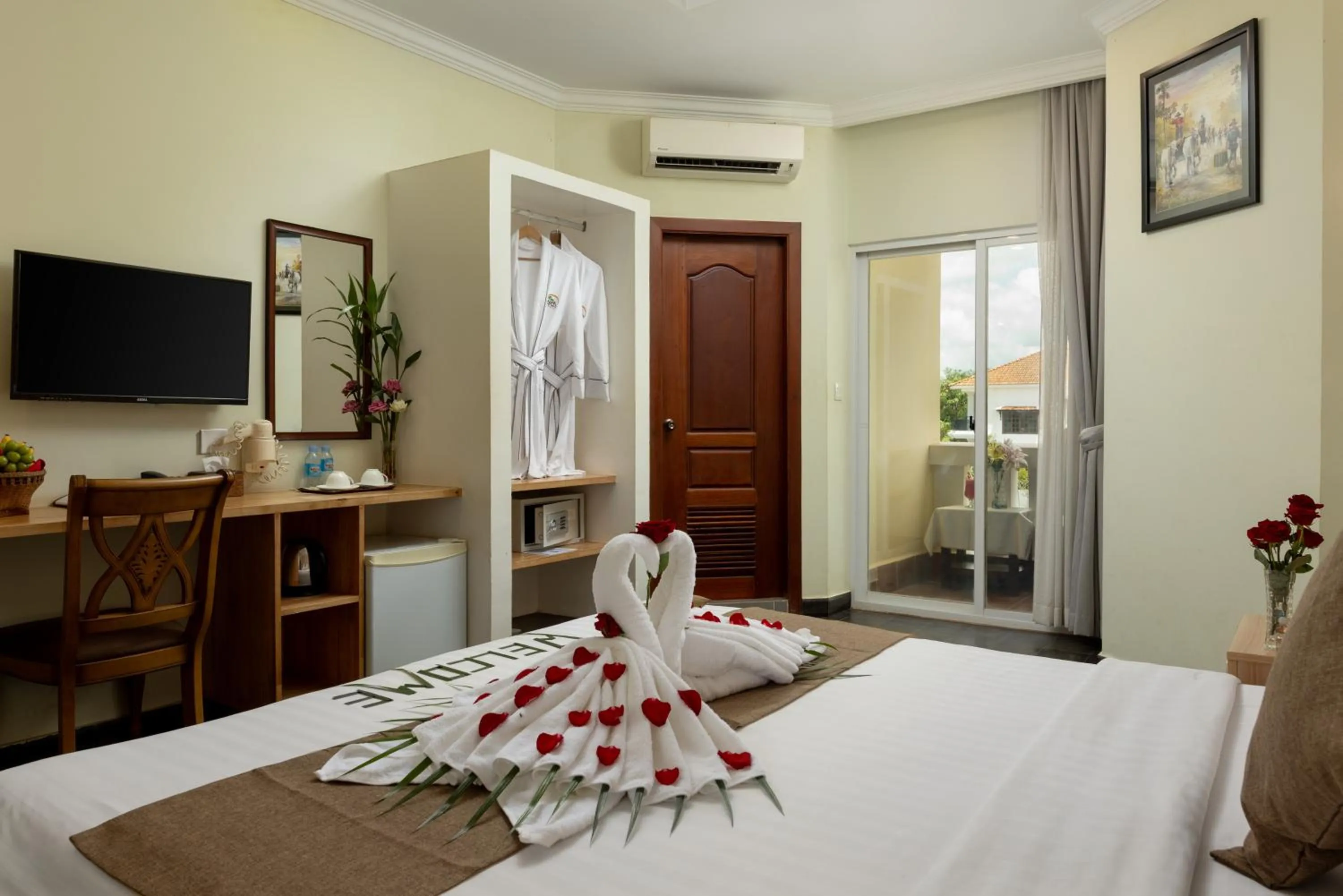 Bed in Grand Bayon Siem Reap Hotel