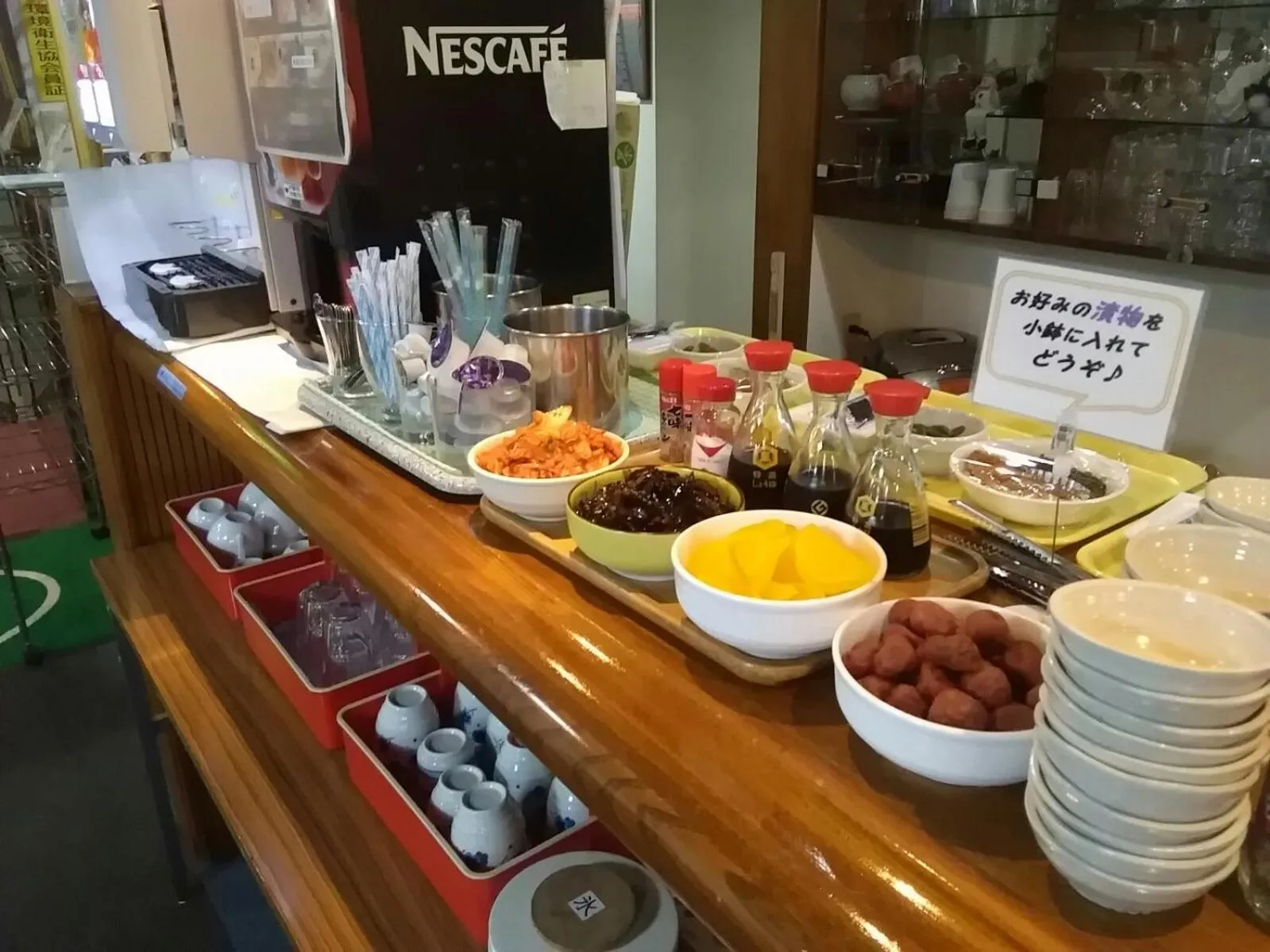 Asian breakfast in Business Hotel Raicho