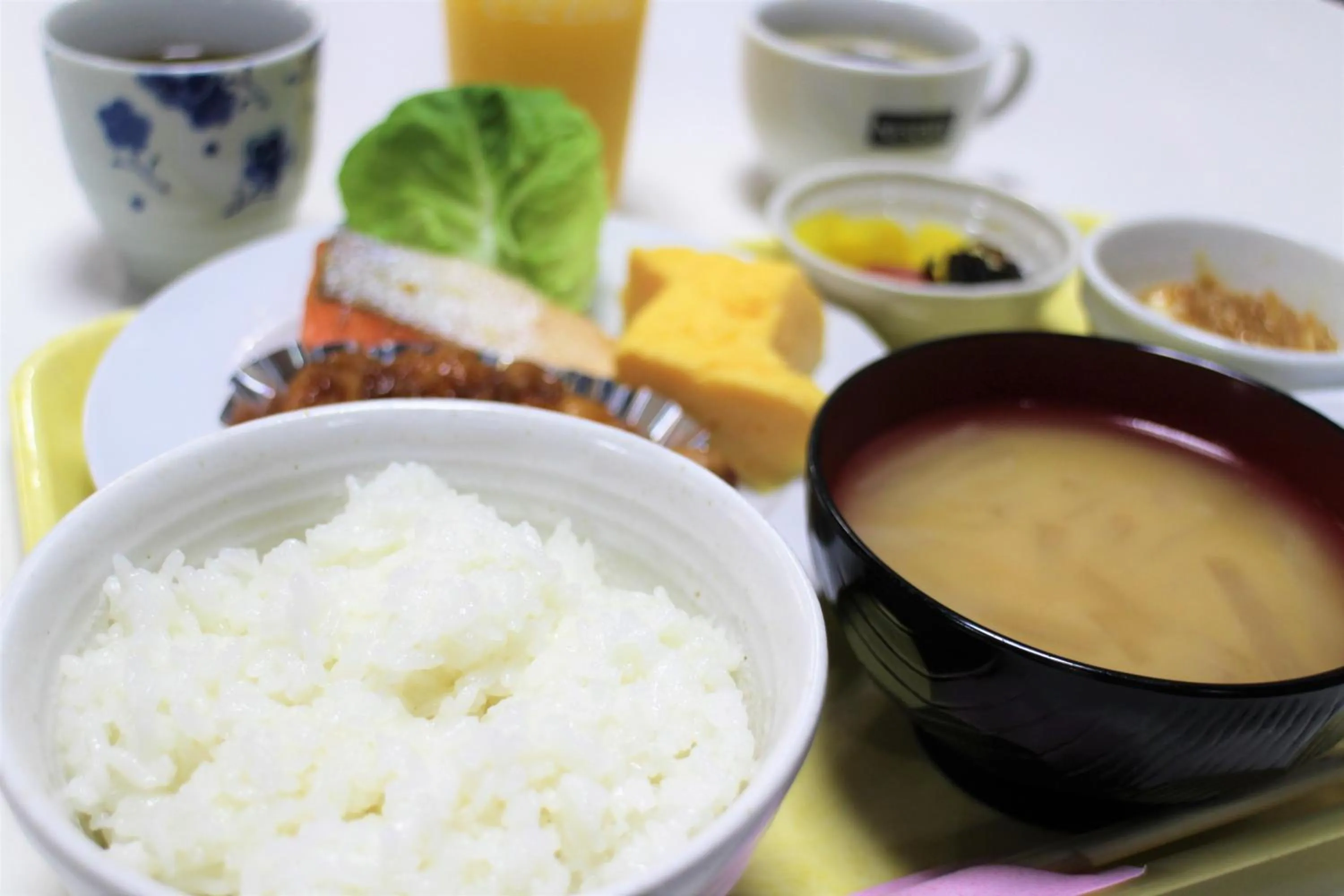Asian breakfast in Business Hotel Raicho