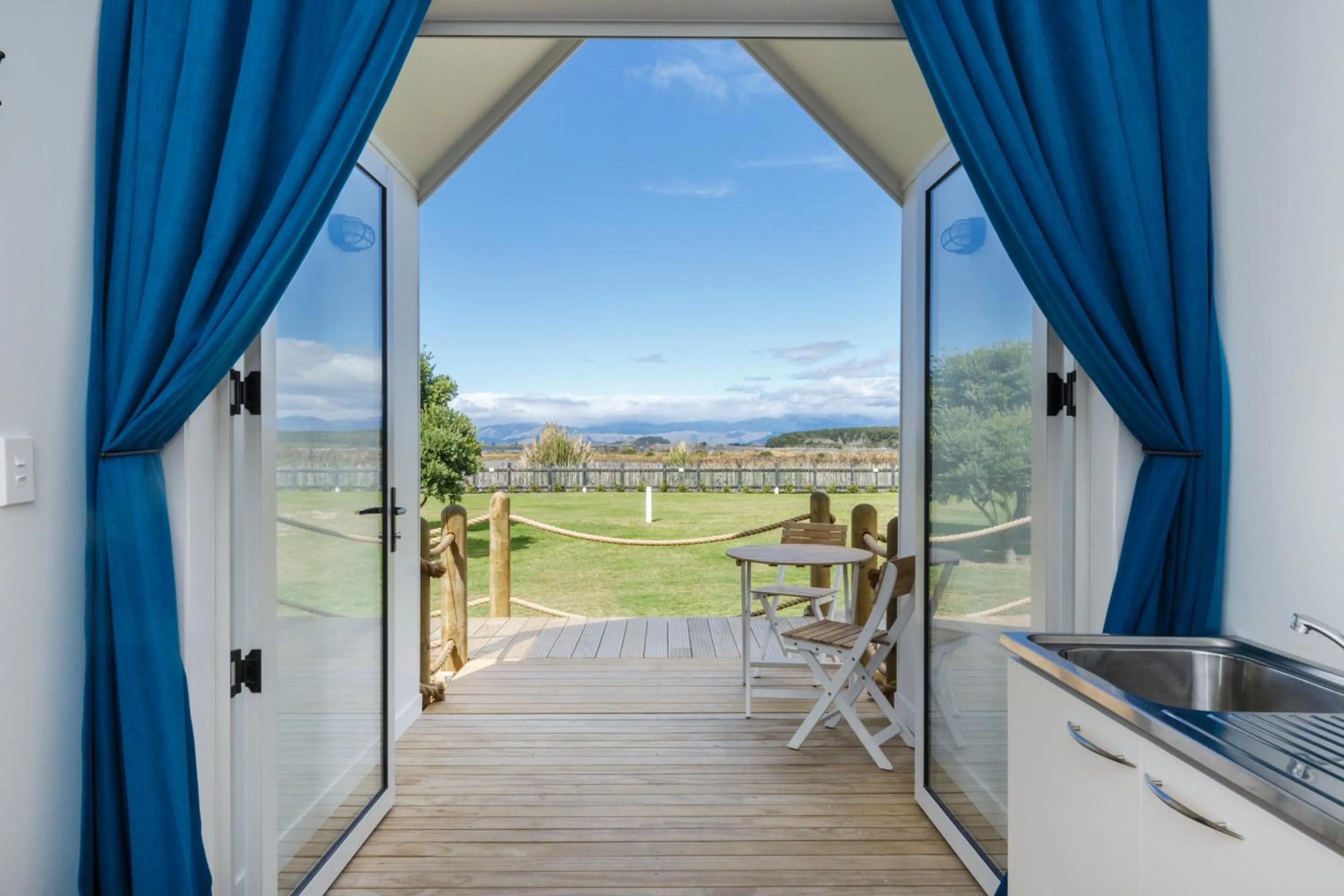 Patio in Foxton Beach Holiday Park