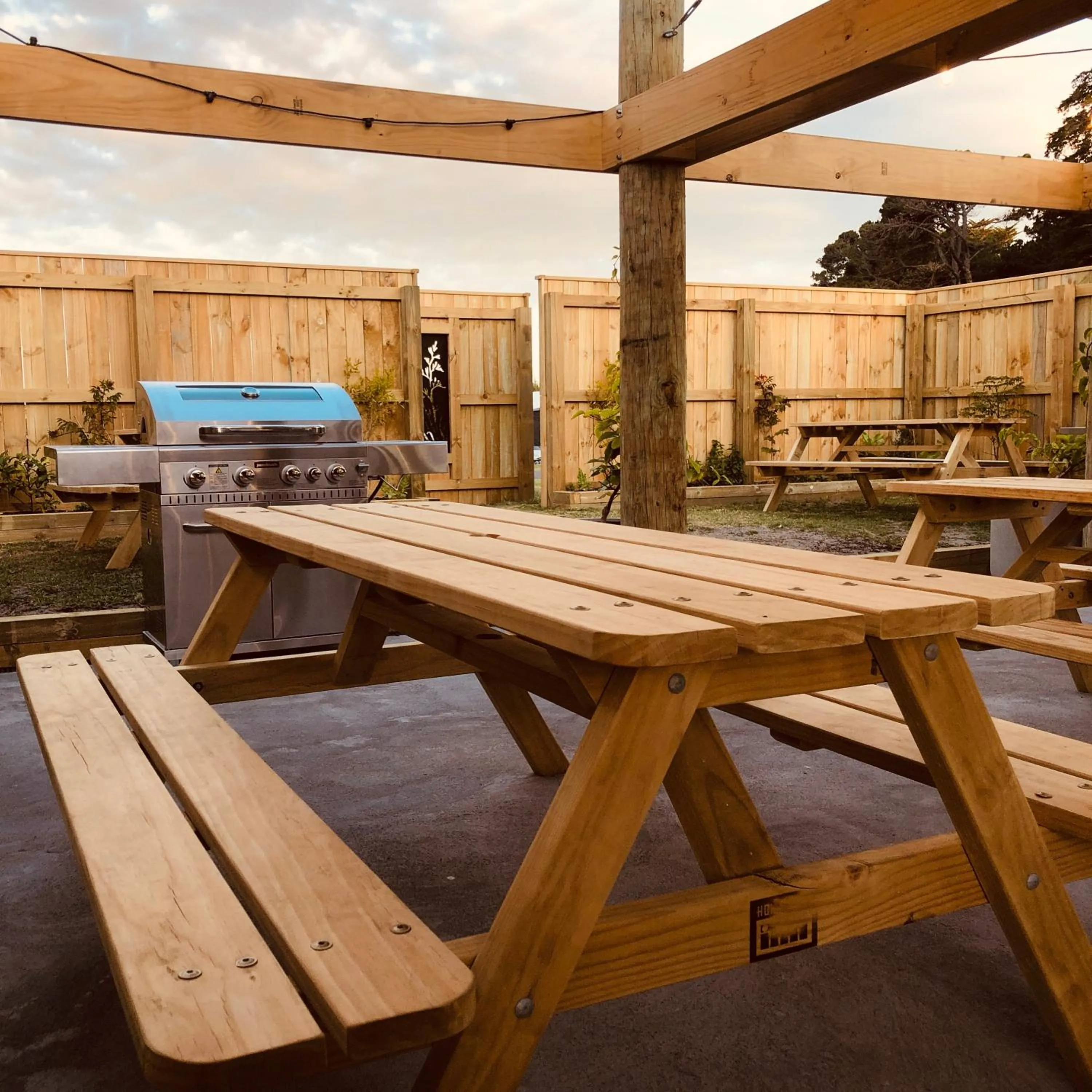 Dining area in Foxton Beach Holiday Park
