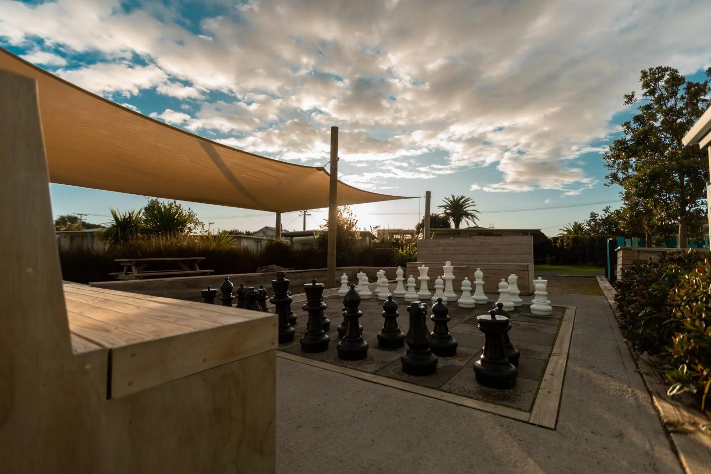 Children play ground in Foxton Beach Holiday Park