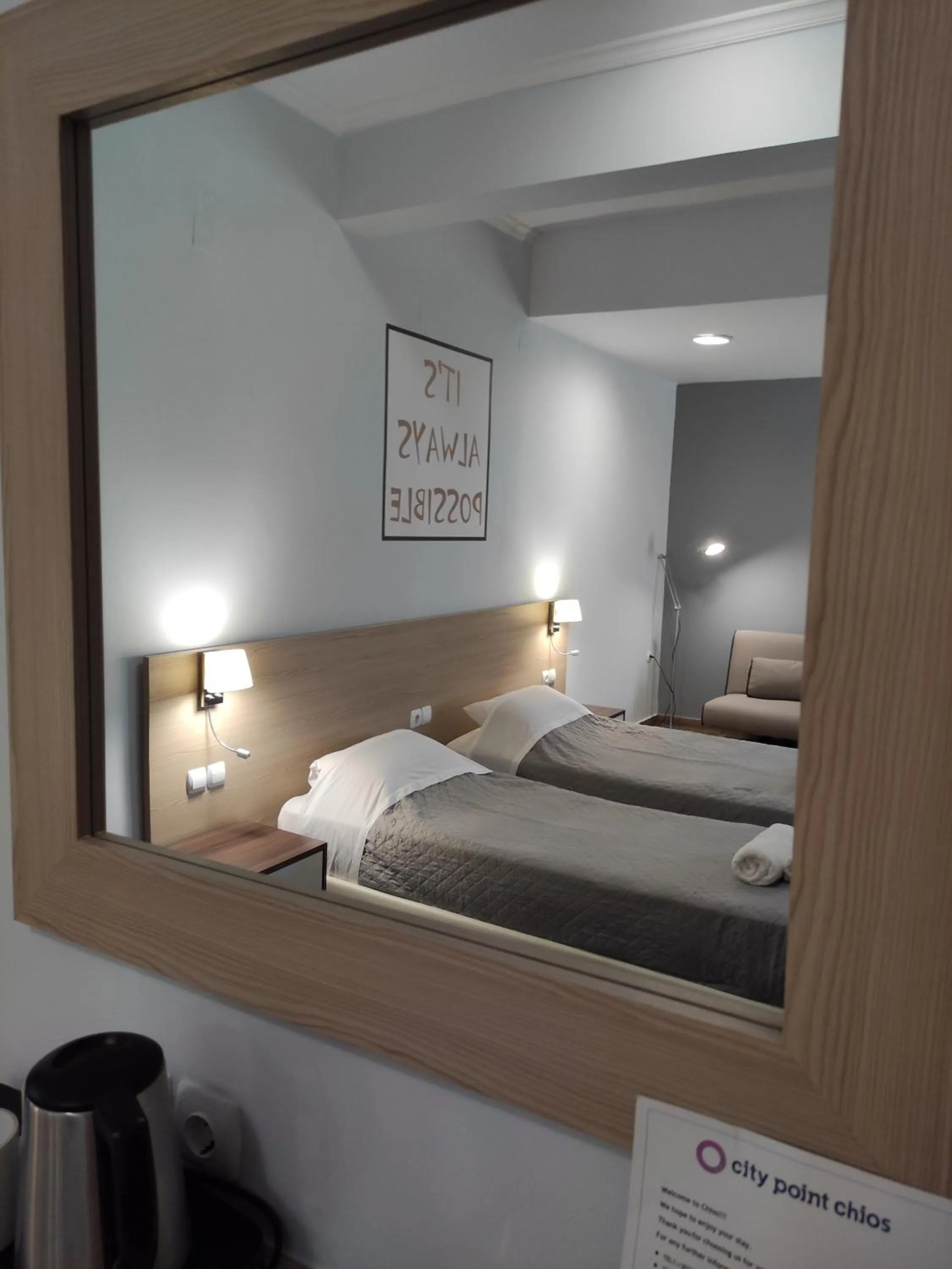 Photo of the whole room, Bed in City Point Chios