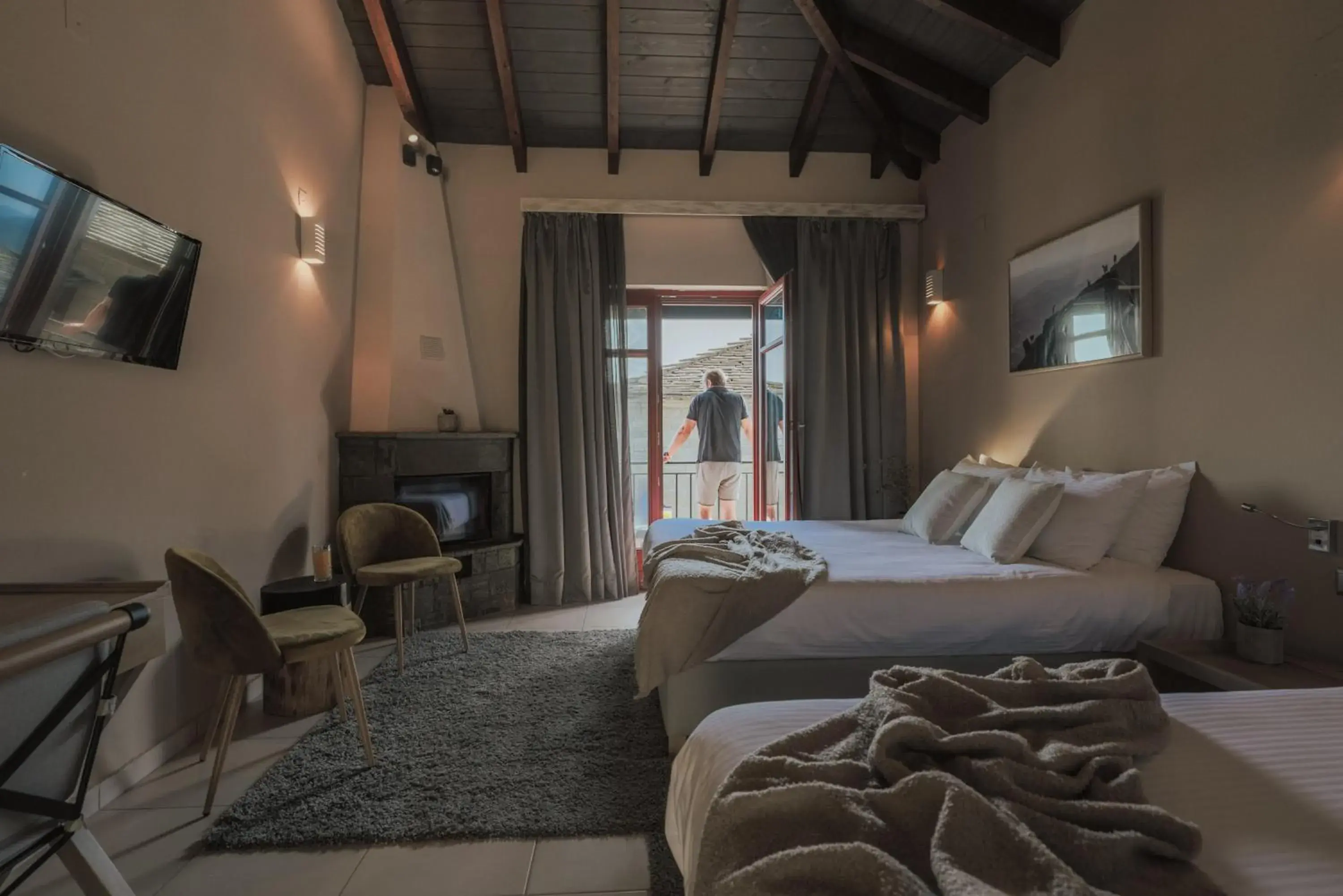 Triple Room - Disability Access in Rouista Tzoumerka Resort Triple Room - Disability Access in Rouista Tzoumerka Resort