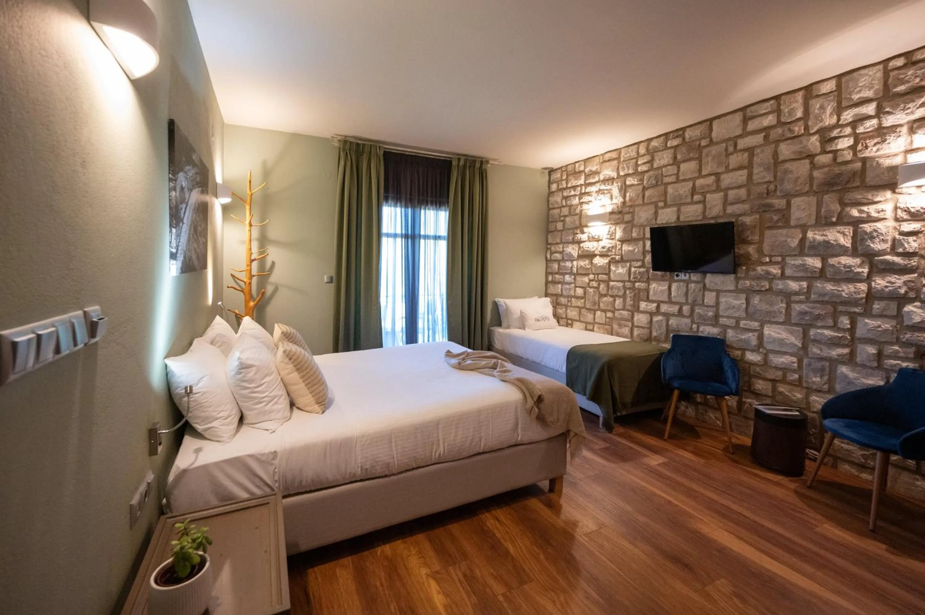 Bed in Rouista Tzoumerka Resort