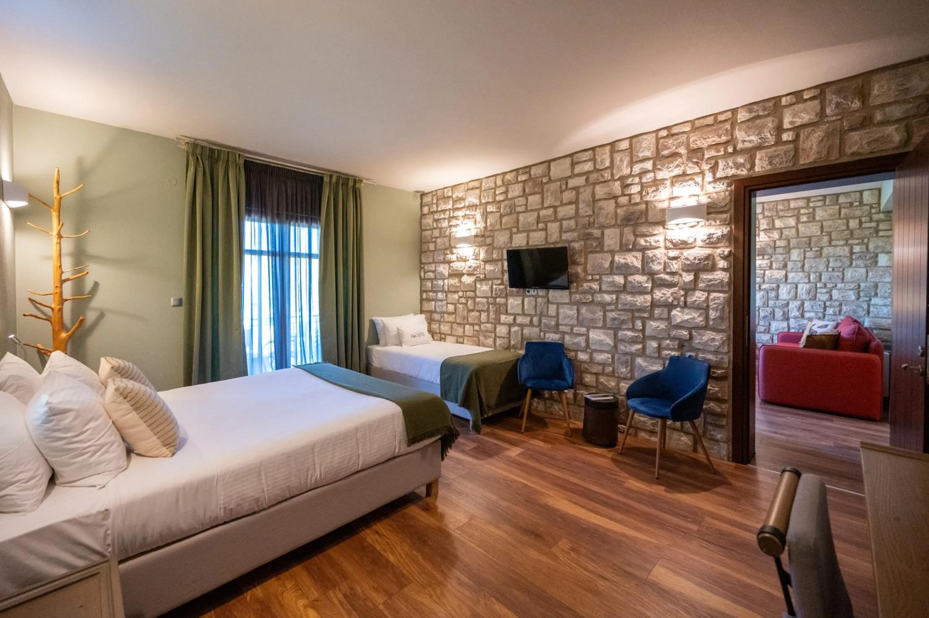 Bed in Rouista Tzoumerka Resort