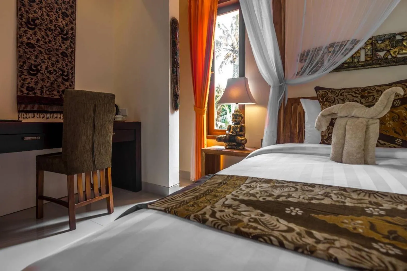 Bed in Gefecon Villa Ubud