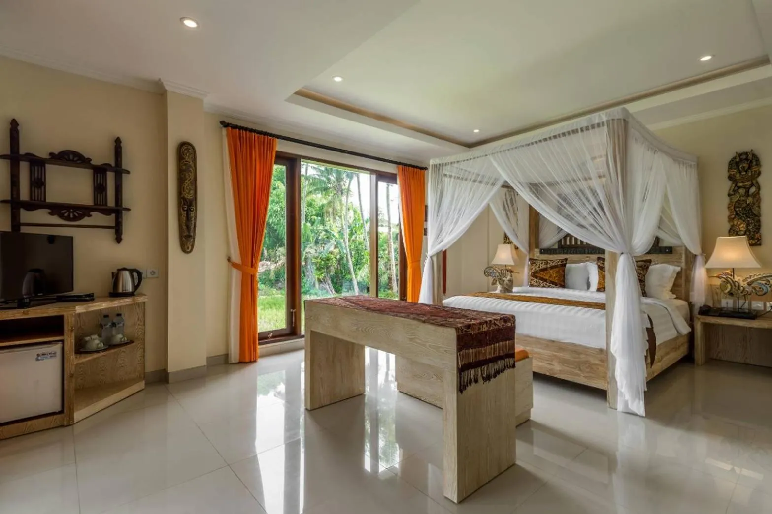 Bed in Gefecon Villa Ubud