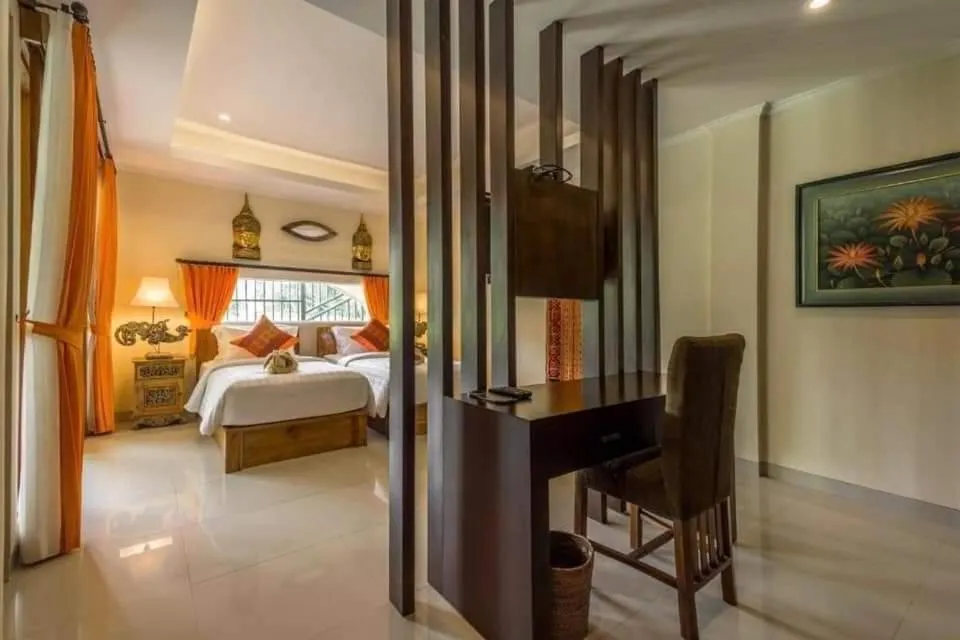 Bed in Gefecon Villa Ubud