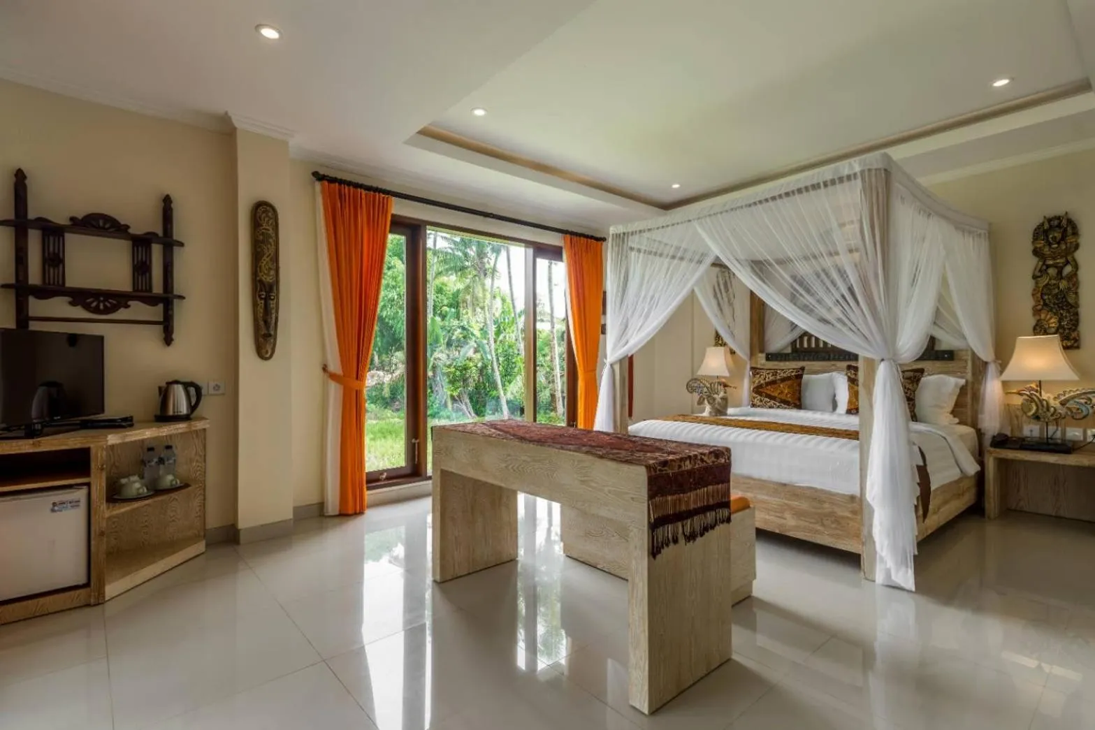 Bed in Gefecon Villa Ubud