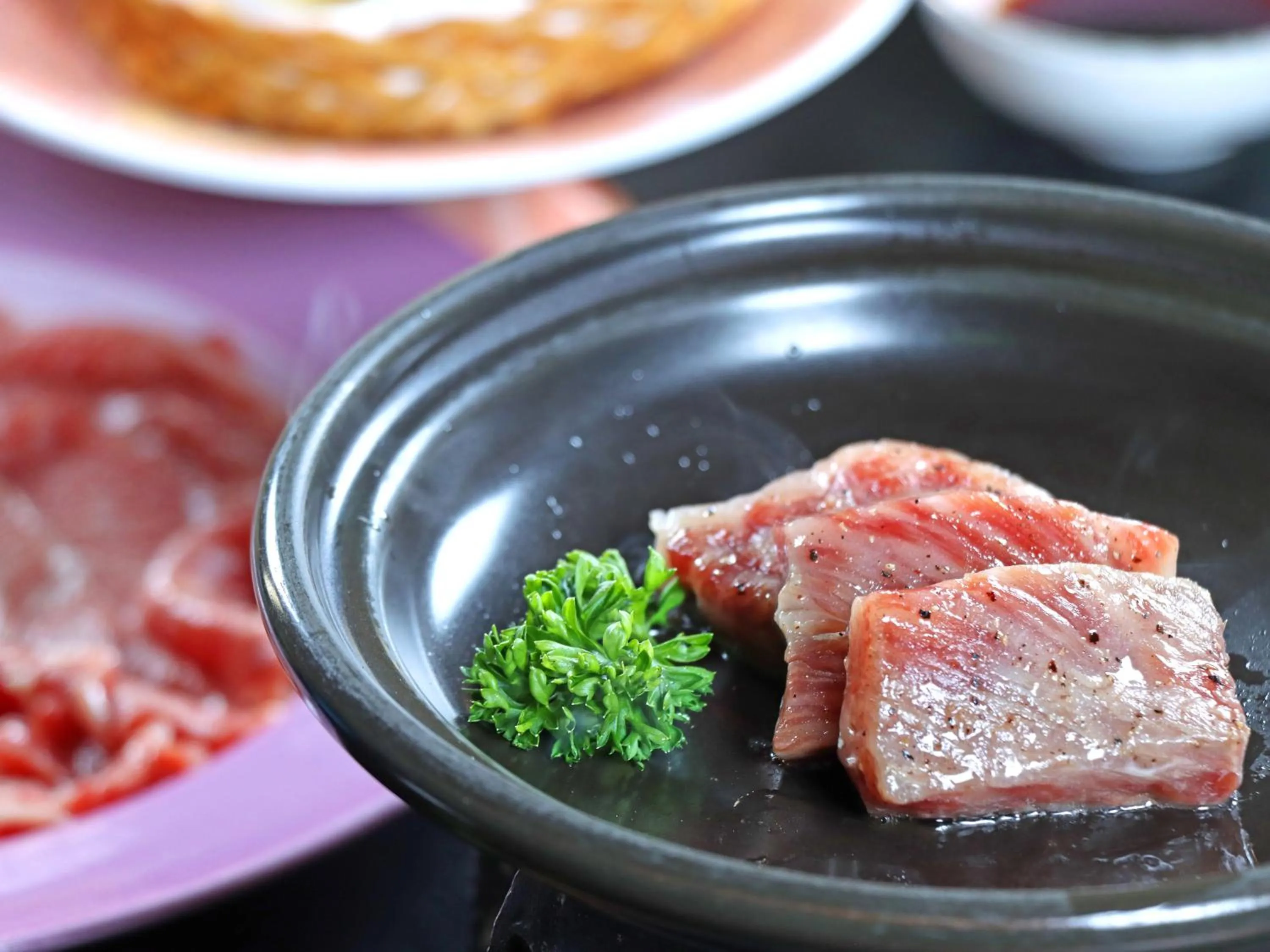 Food close-up in Shugyoku no Yu Yakushido Onsen