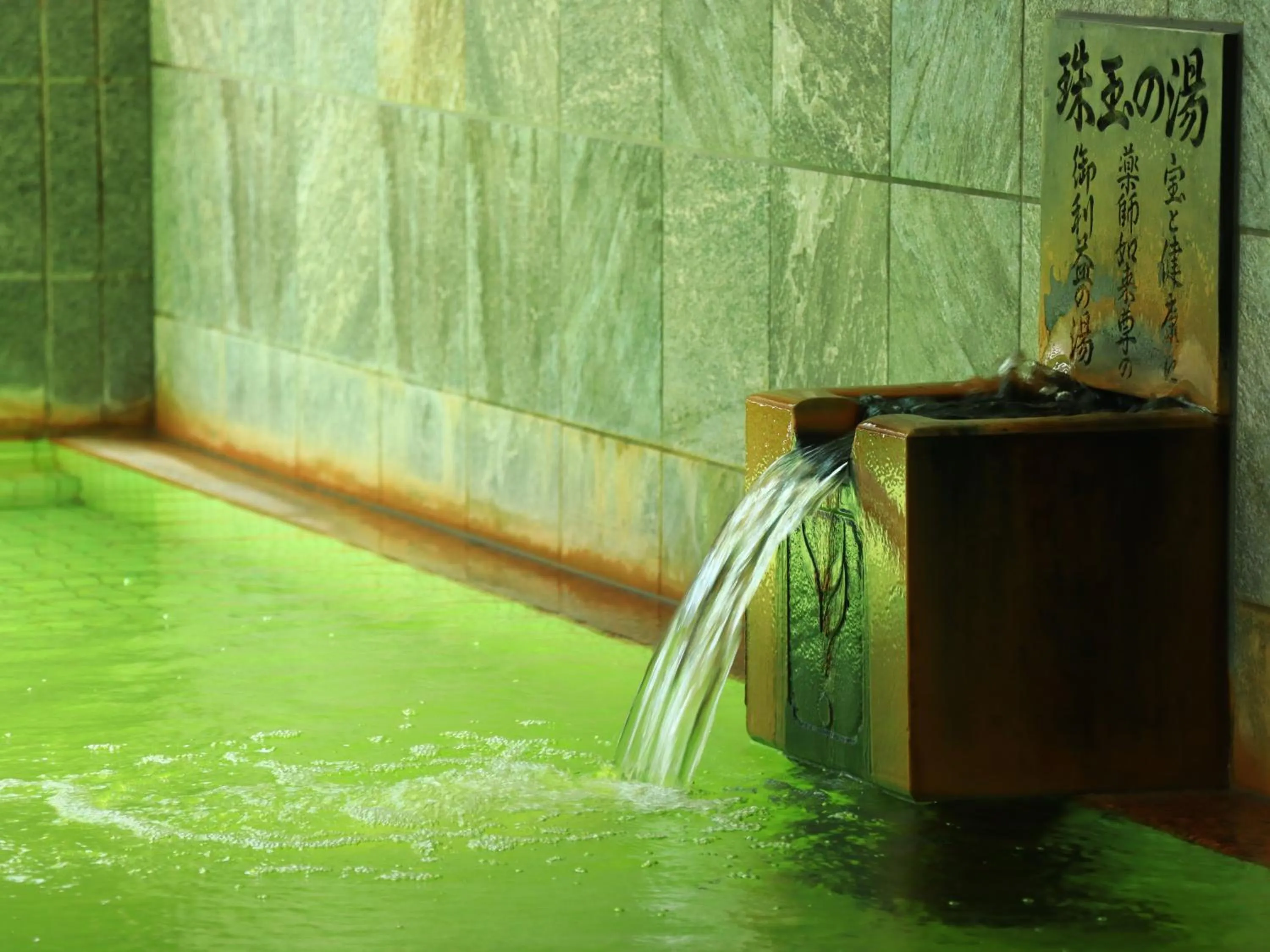 Hot Spring Bath in Shugyoku no Yu Yakushido Onsen