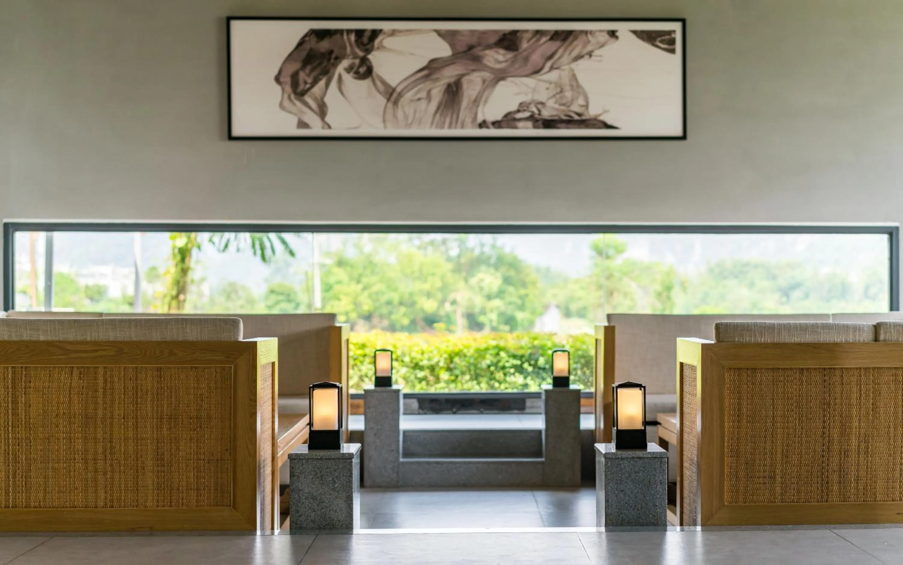 Seating area in Yangshuo Zen Garden Resort - Rich Chinese traditional activities