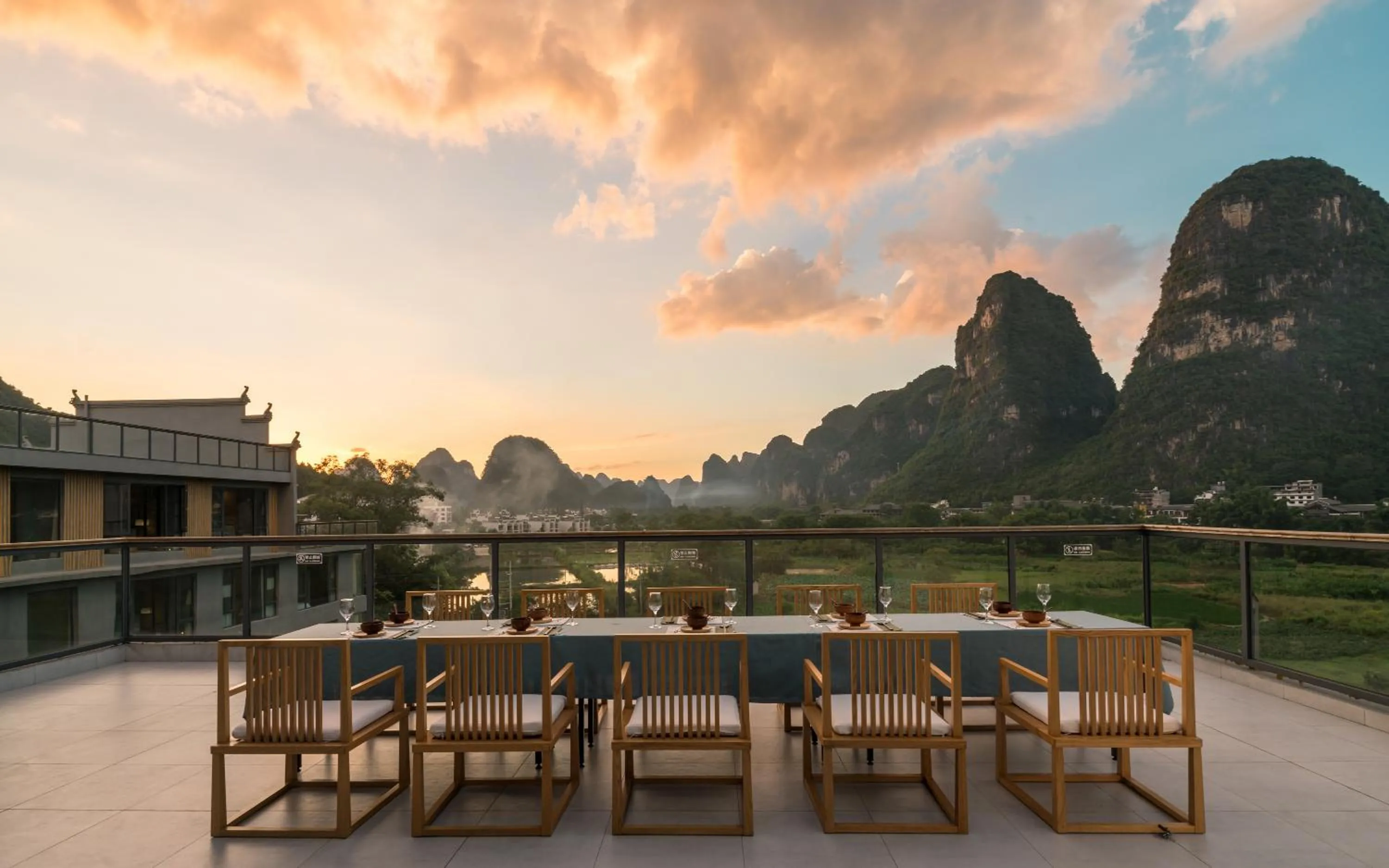 Balcony/Terrace in Yangshuo Zen Garden Resort - Rich Chinese traditional activities