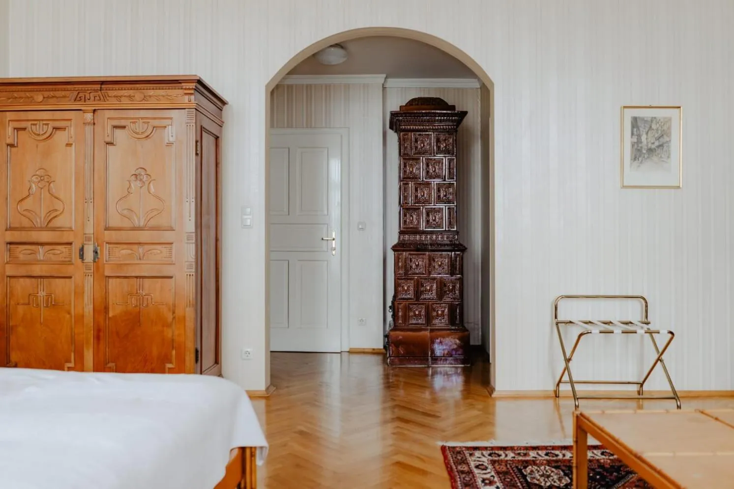 Decorative detail, Bed in Hotel Hammer