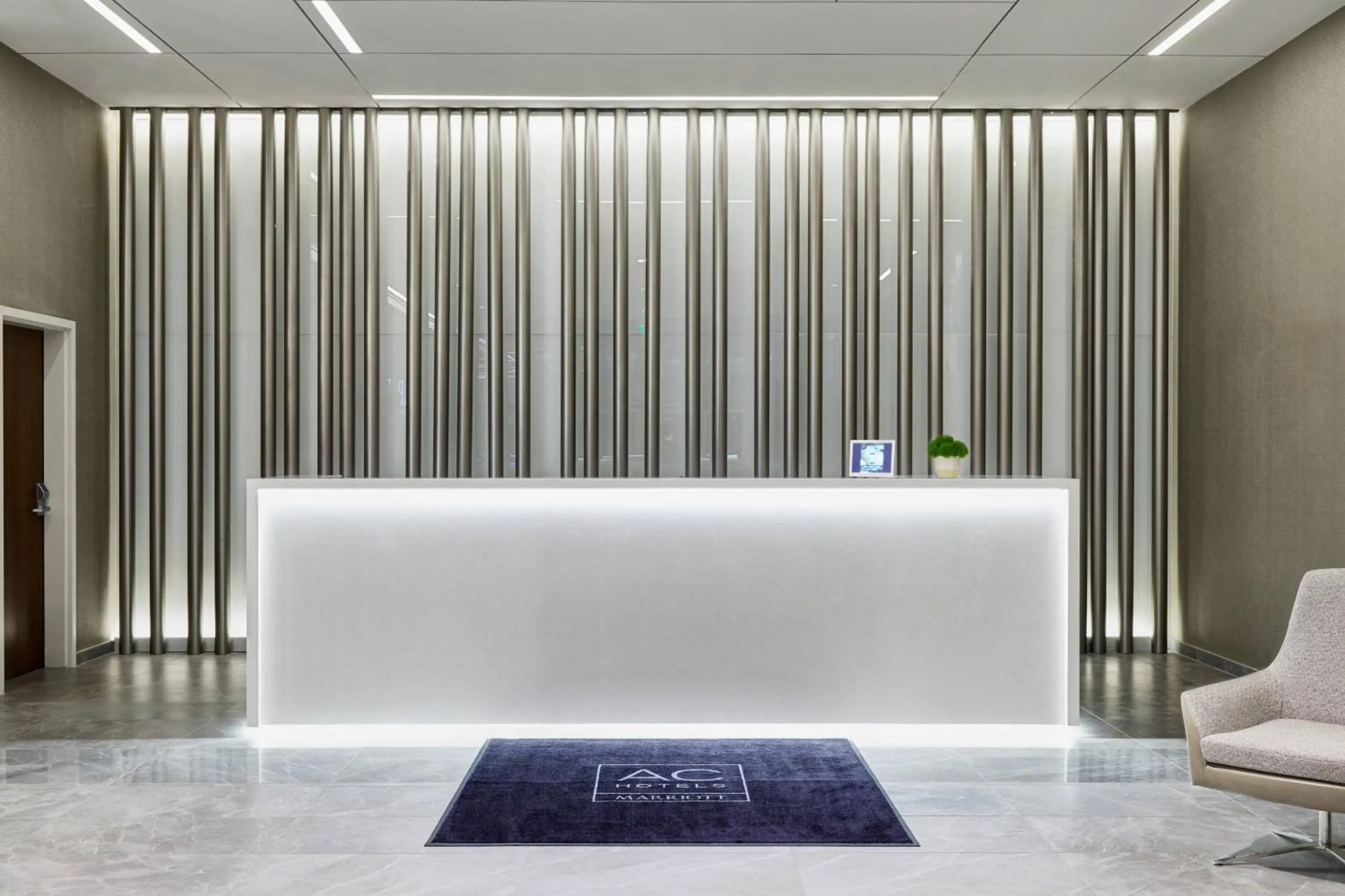 Lobby or reception in AC Hotel by Marriott Raleigh North Hills