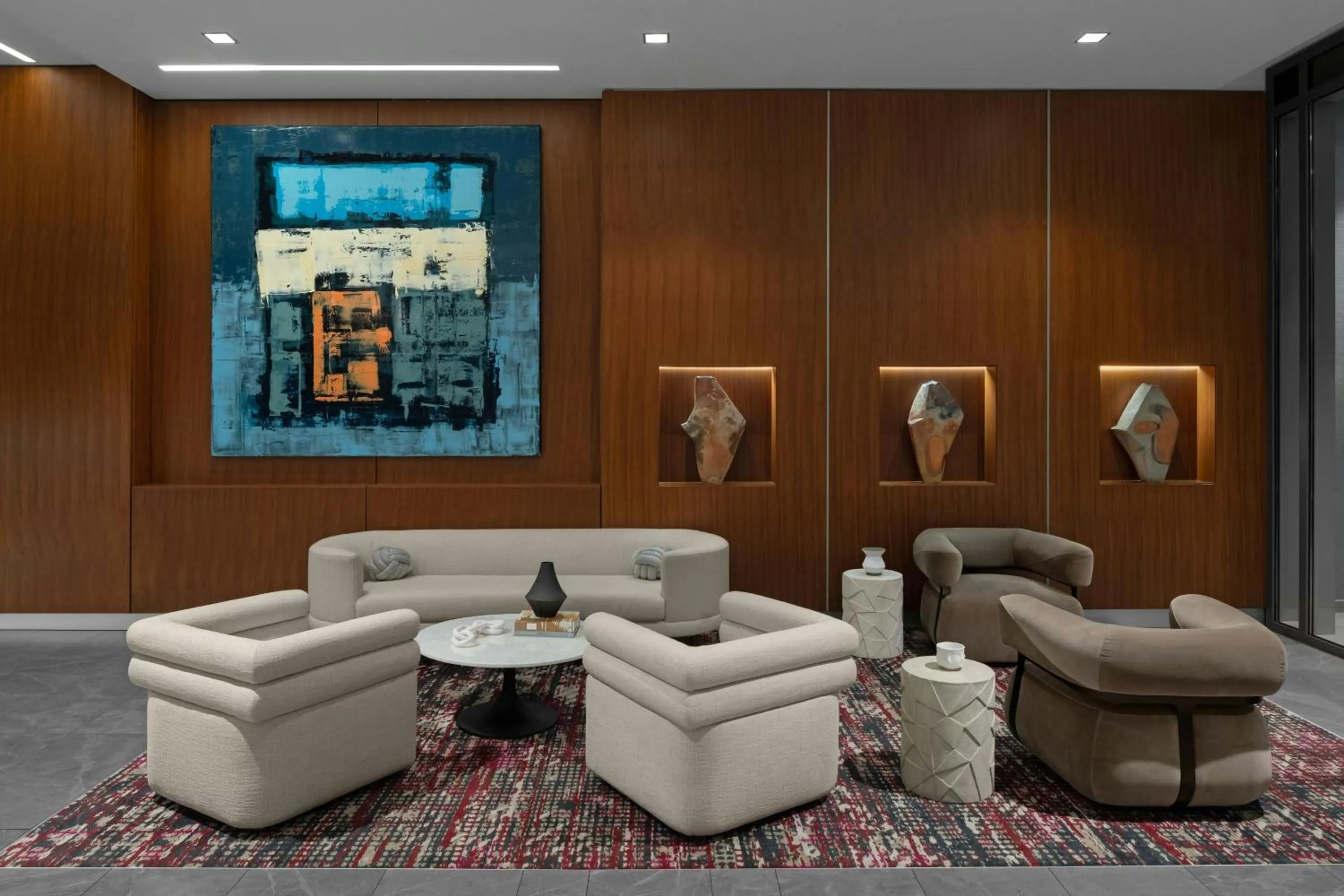 Lobby or reception in AC Hotel by Marriott Raleigh North Hills