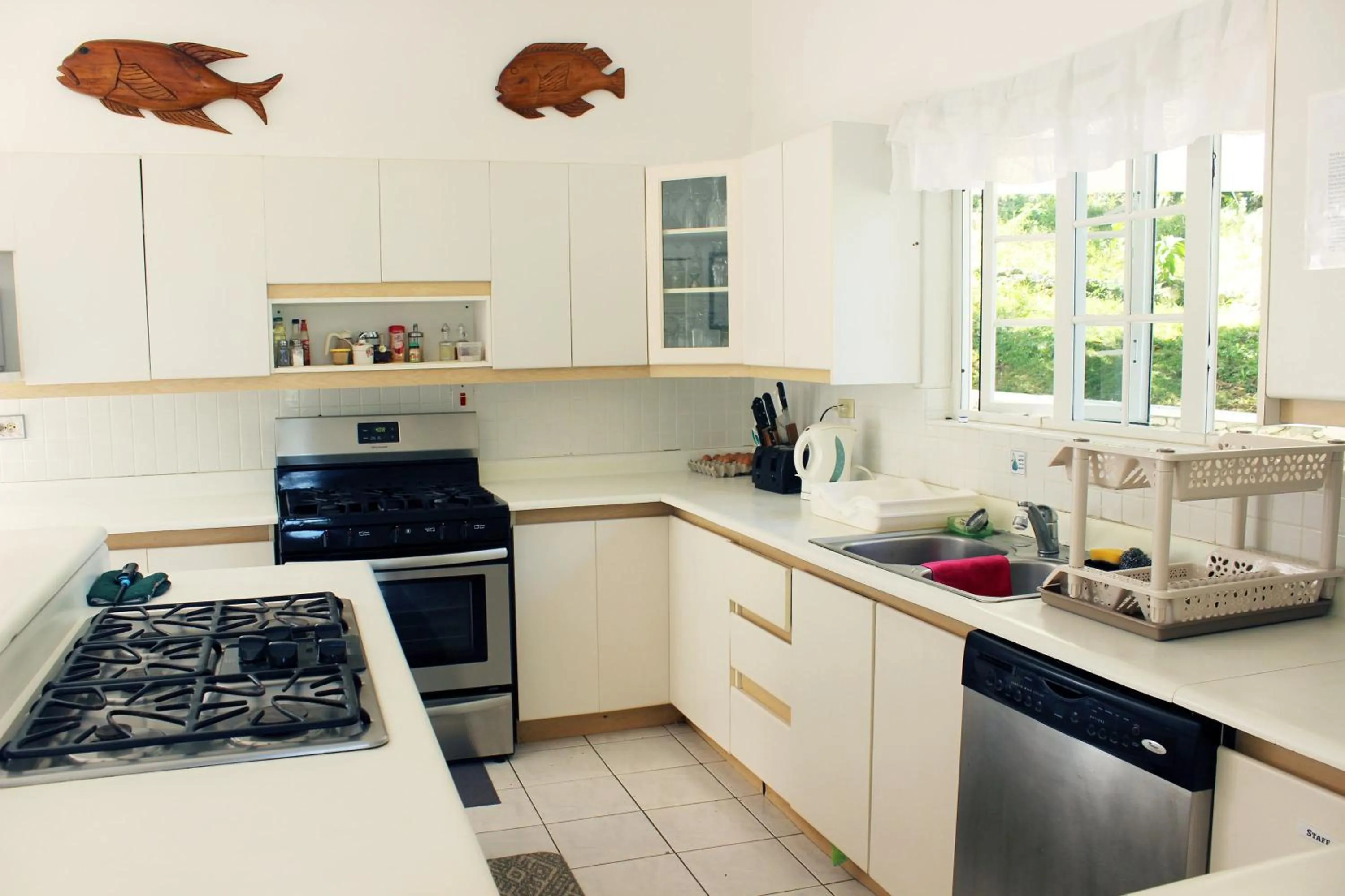Communal kitchen in All Nations Guest House
