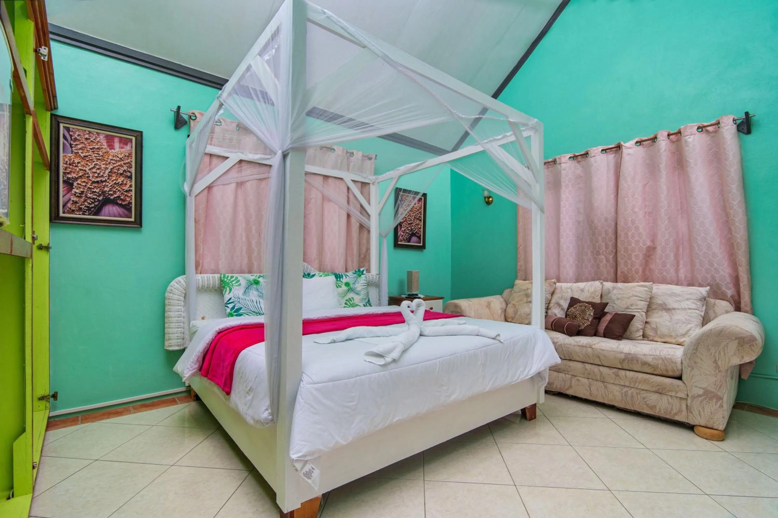 Bed in Tropical Paradise View