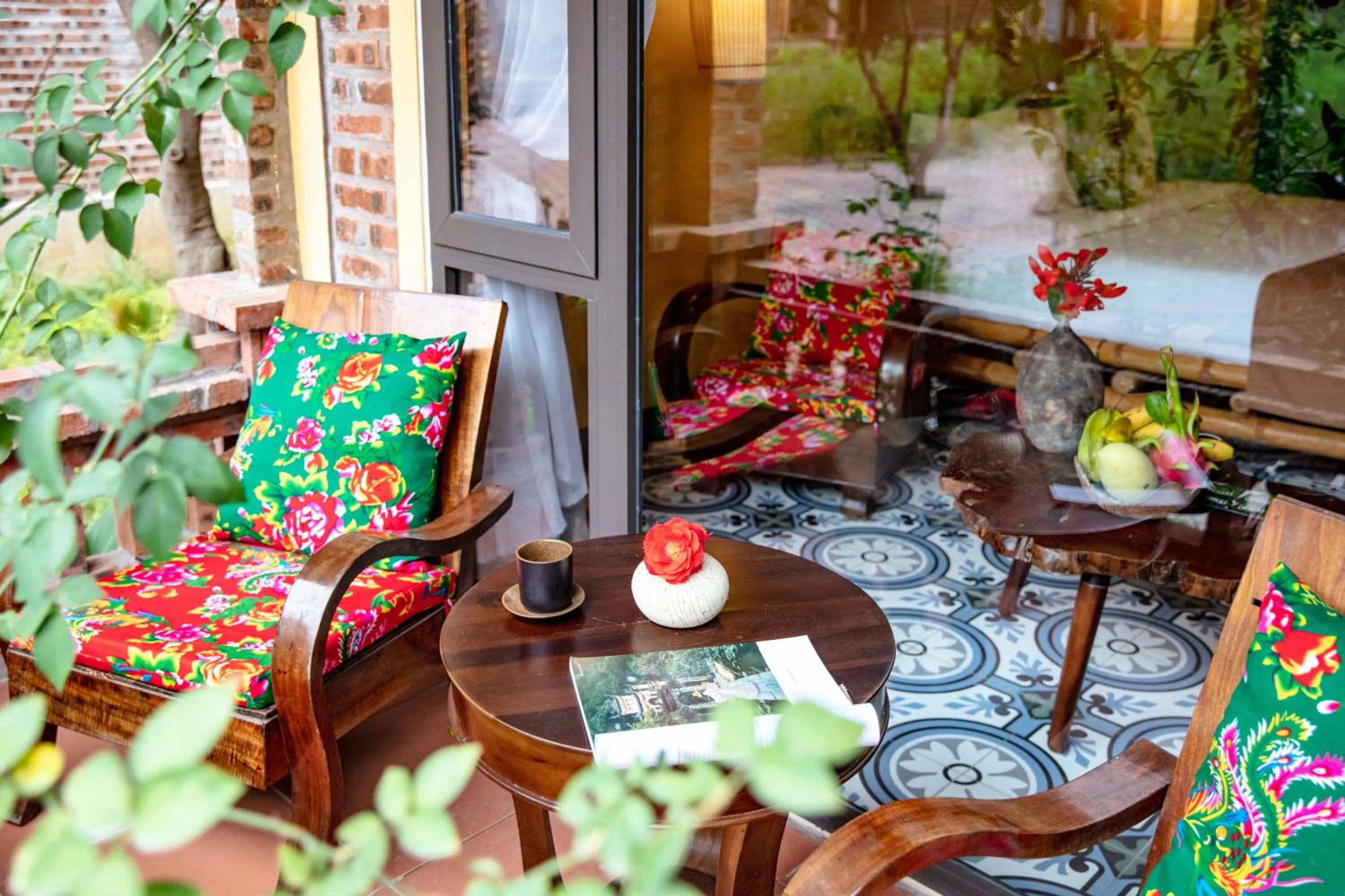 Seating area in An's Eco Garden Resort