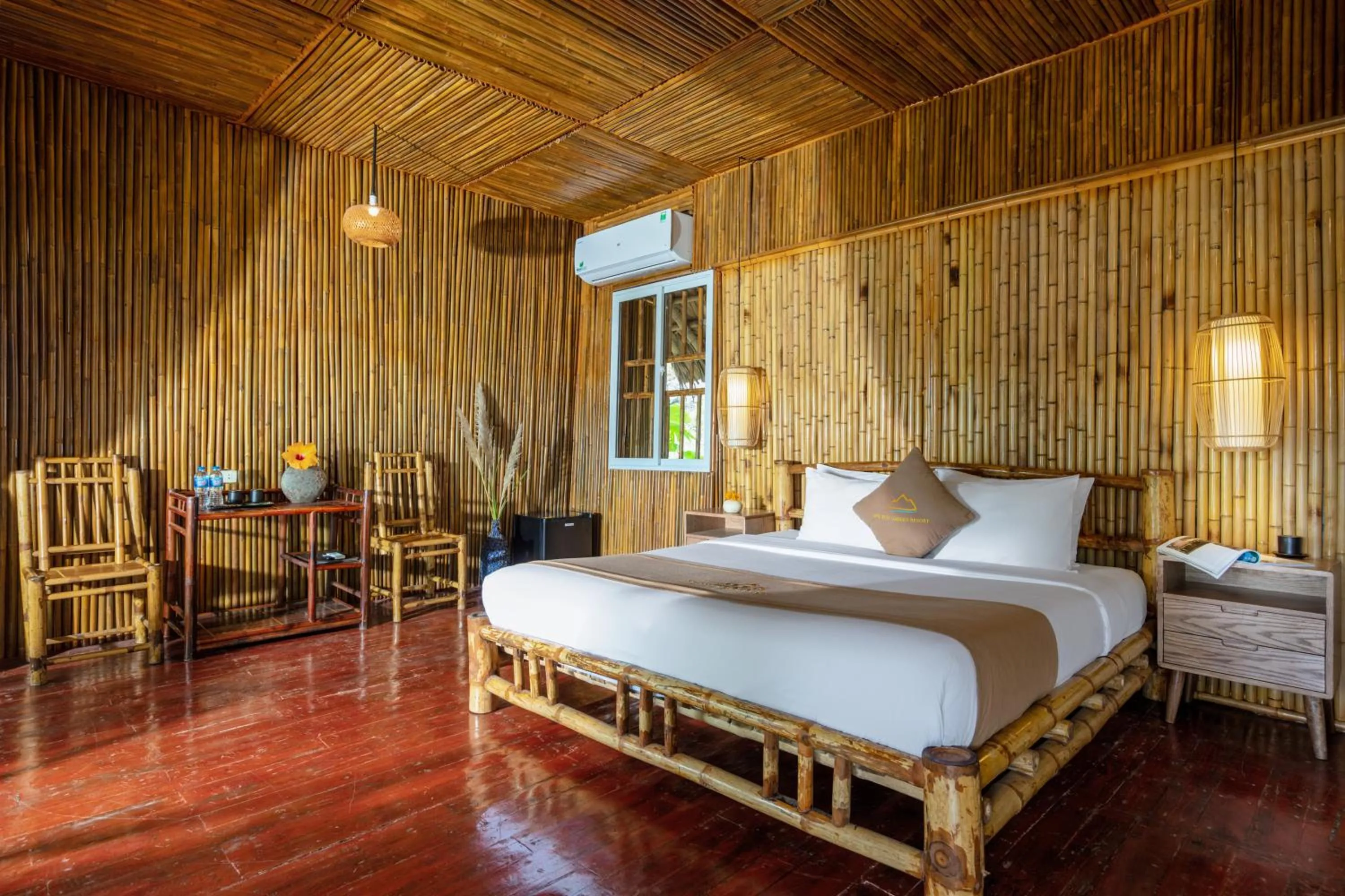 Bed in An's Eco Garden Resort