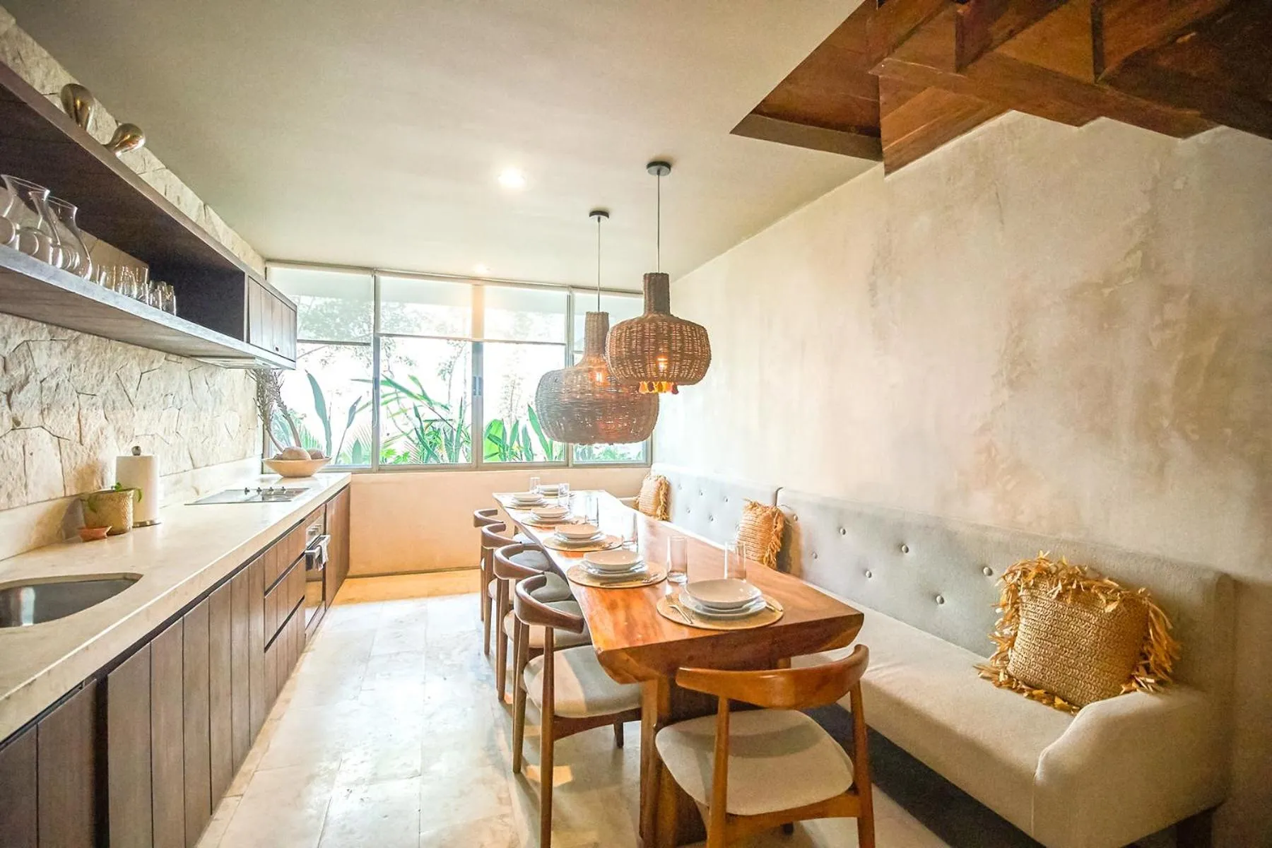 Kitchen or kitchenette in Eco-chic Design Condos Wrapped in Nature's Elements by Stella Rentals