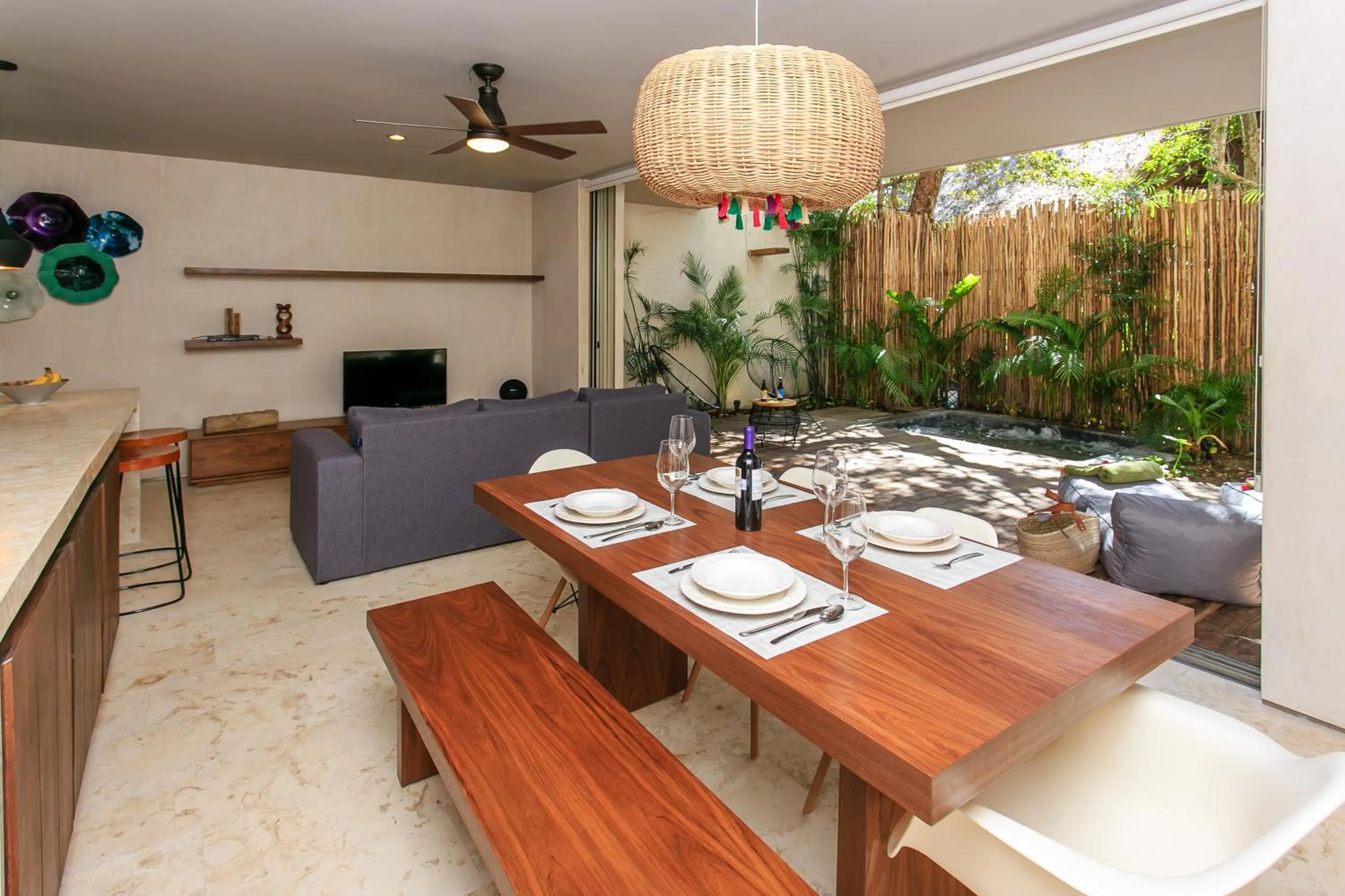 Balcony/Terrace in Eco-chic Design Condos Wrapped in Nature's Elements by Stella Rentals