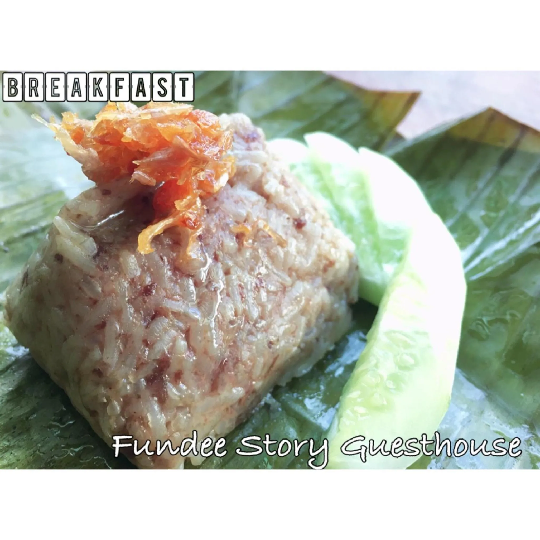 Breakfast in Fundee Story Guesthouse Bamboo House in Chiang mai old town