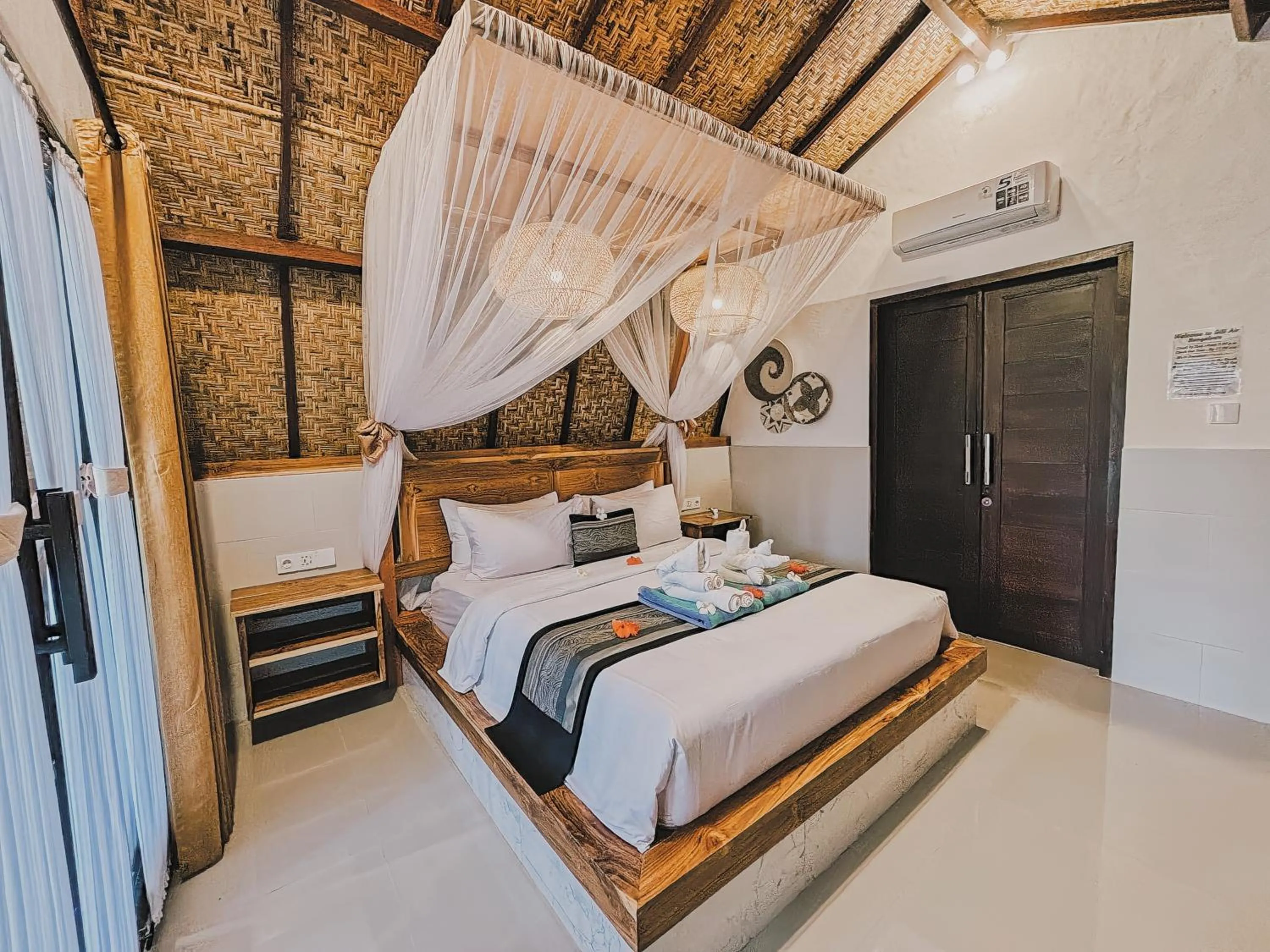 Bedroom, Bed in Gili Air Bungalows