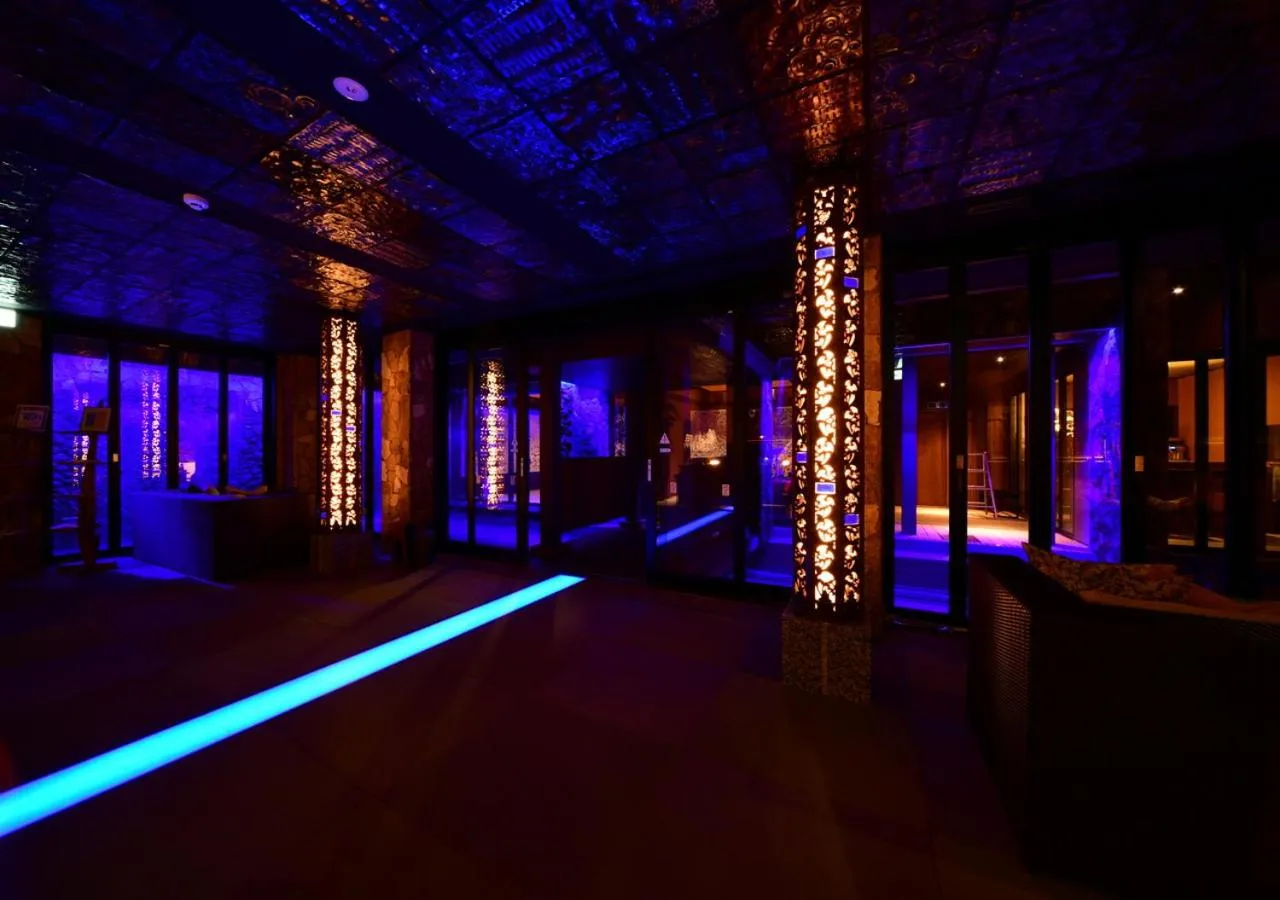 Lobby or reception in Balinese onsen ryokan Hakone Airu