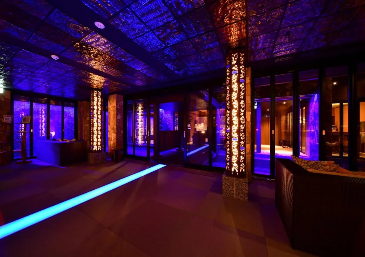 Lobby or reception in Balinese onsen ryokan Hakone Airu