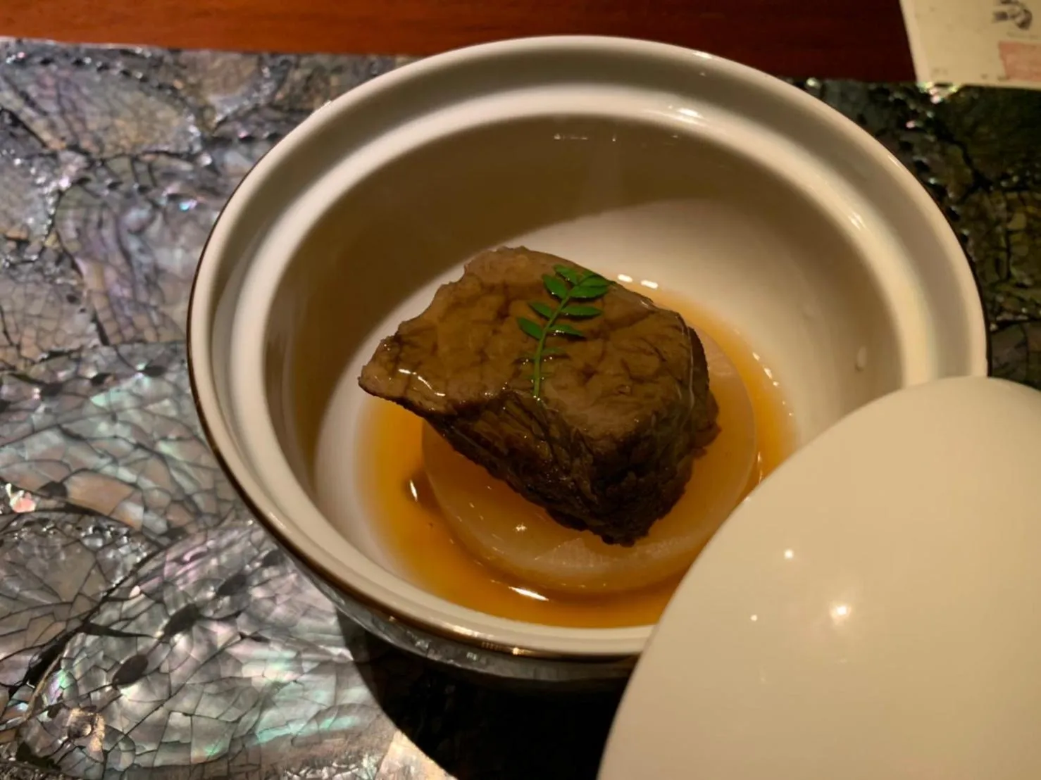 Food close-up in Balinese onsen ryokan Hakone Airu