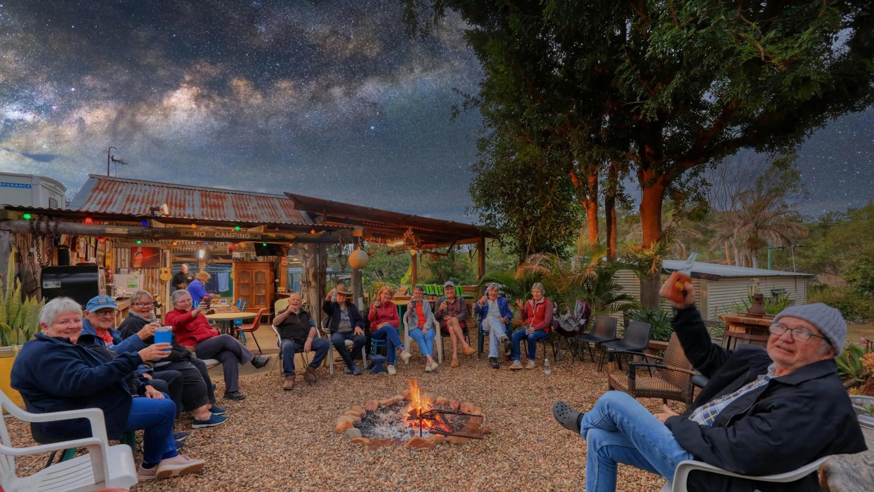 Communal kitchen in Silver Wattle Cabins