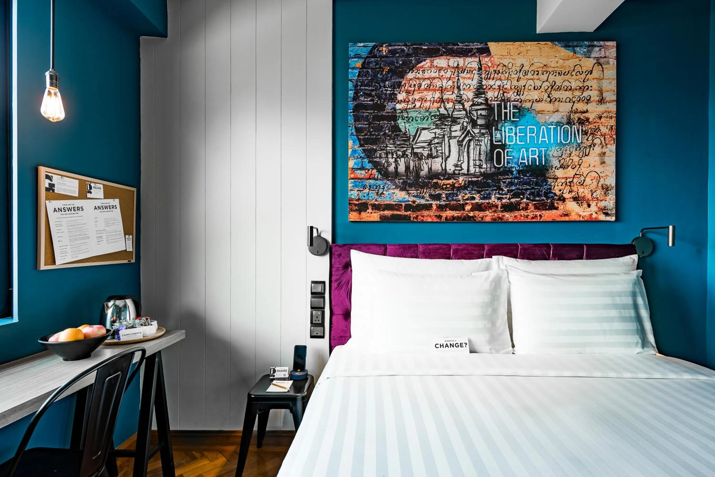 Bed in Hotel G Yangon