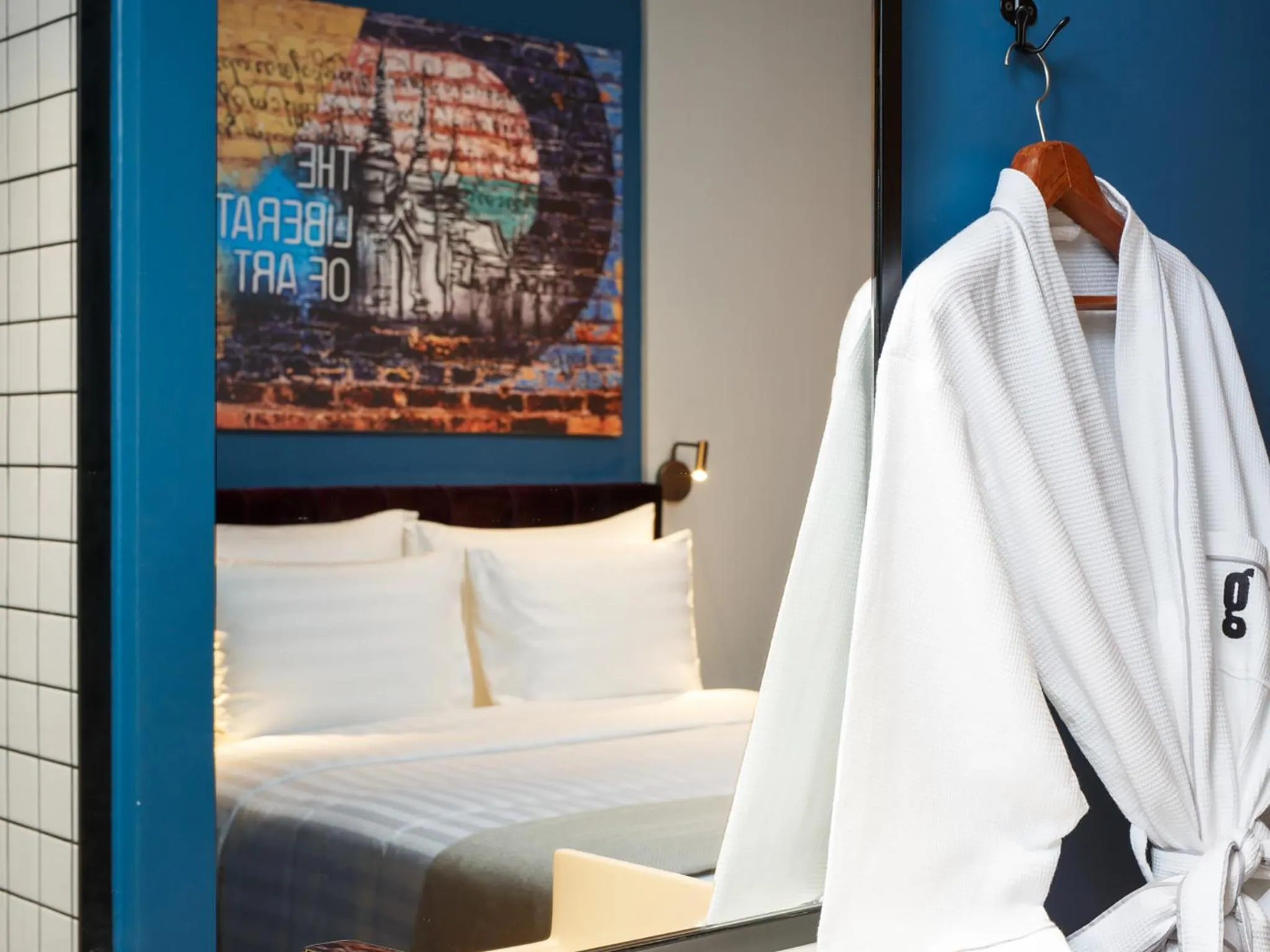 Bed in Hotel G Yangon