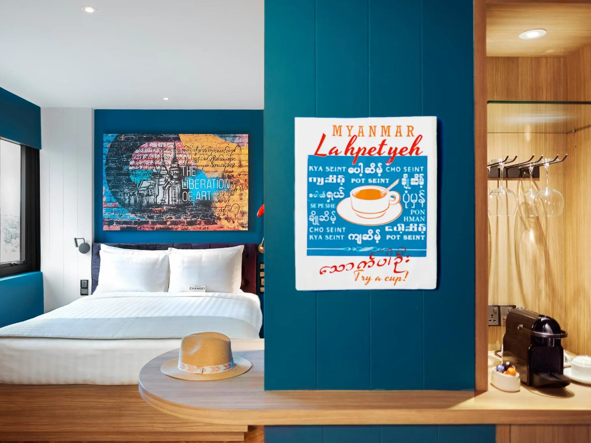 Bed in Hotel G Yangon