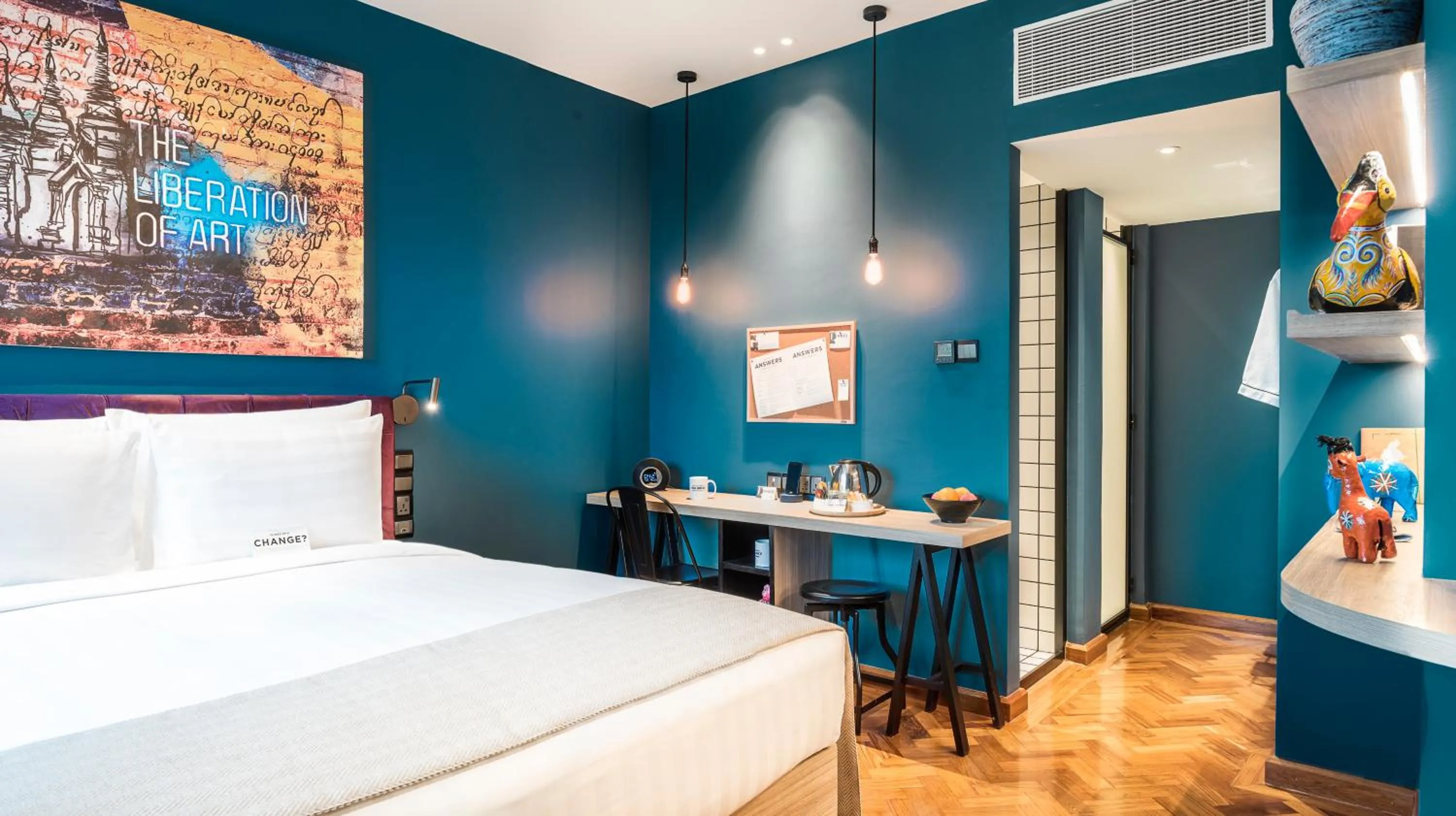 Toilet, Bed in Hotel G Yangon