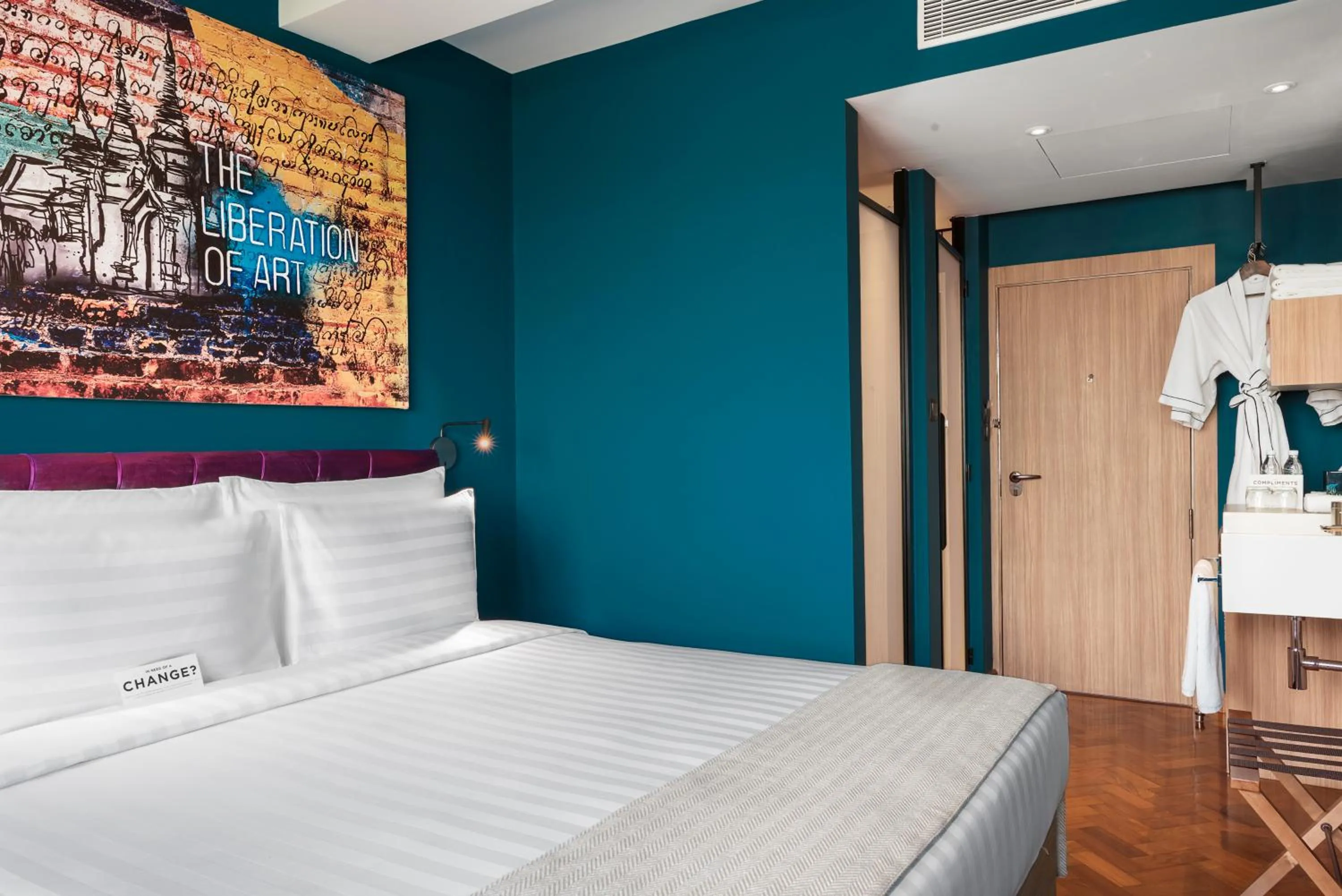 Bed in Hotel G Yangon