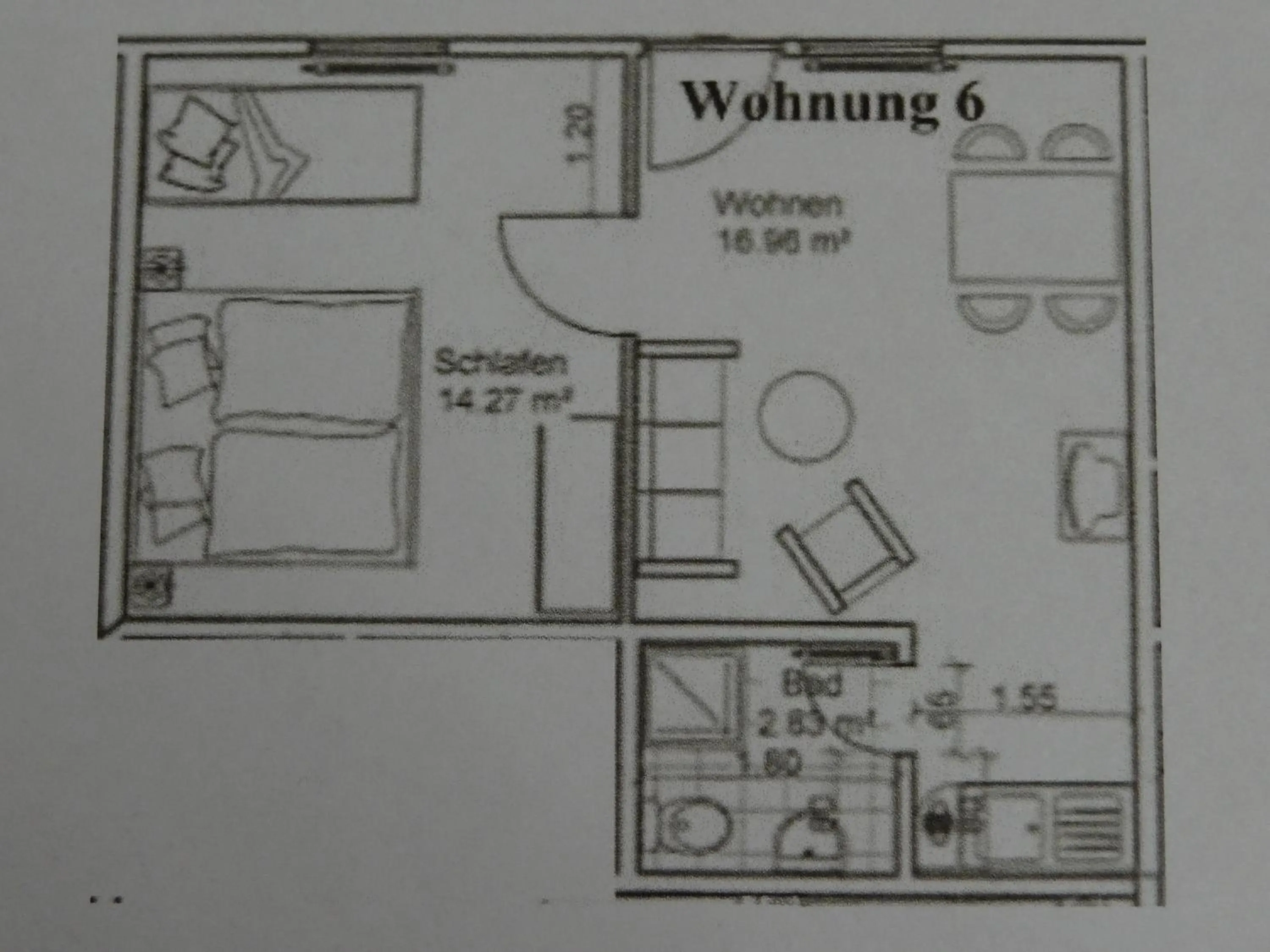 Floor plan in Bernstein Appartements