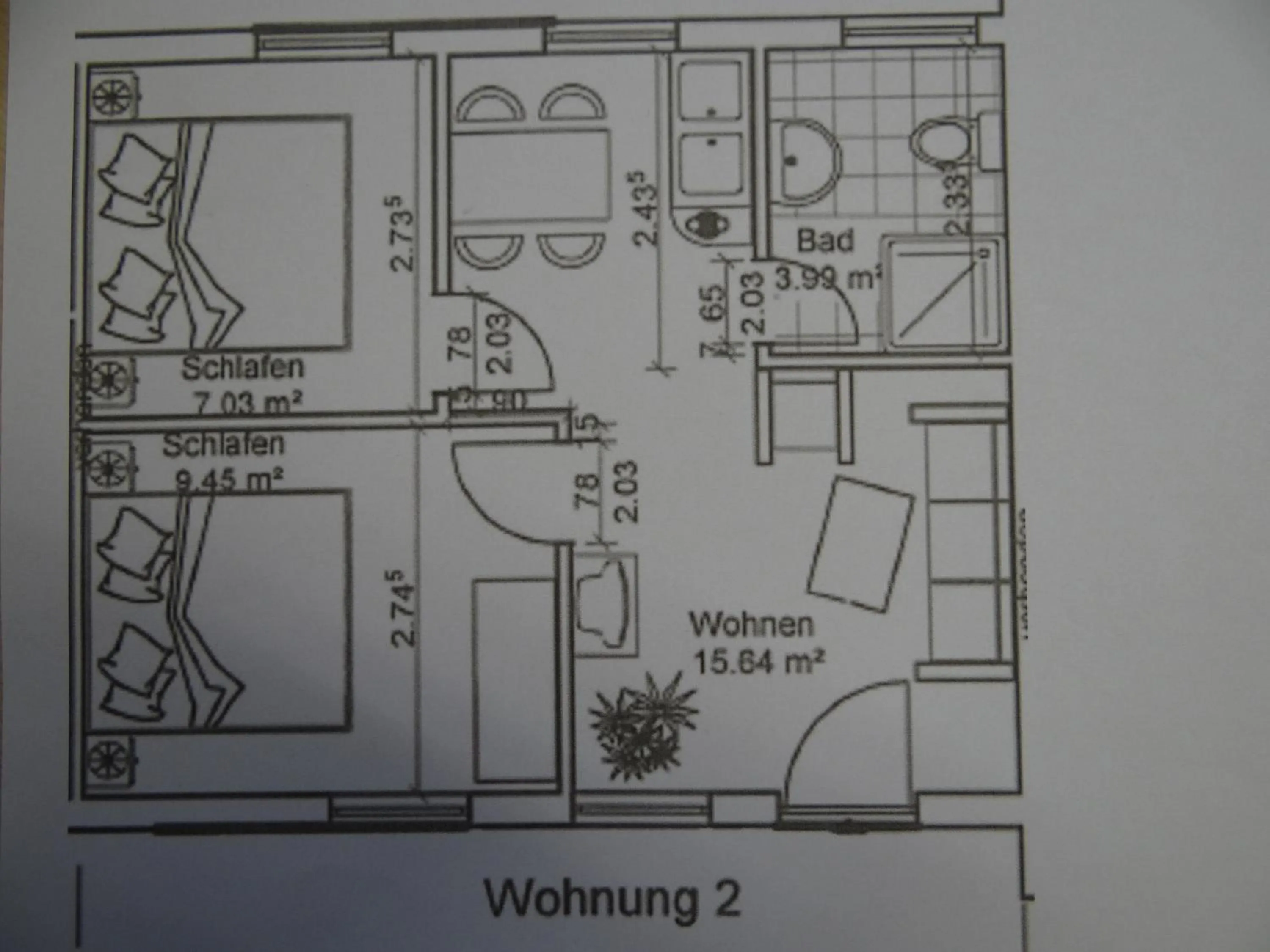 Floor plan in Bernstein Appartements