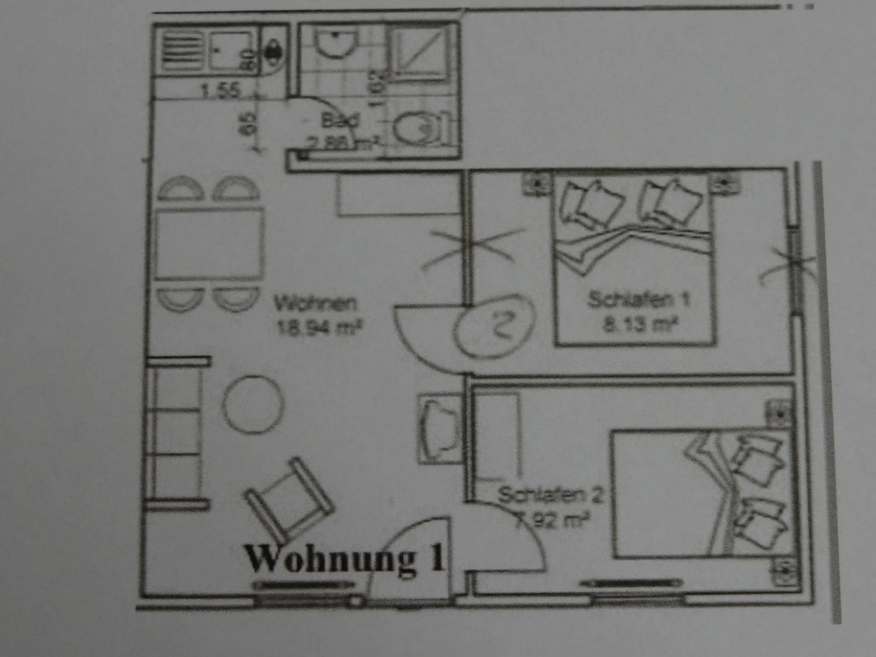 Floor plan in Bernstein Appartements