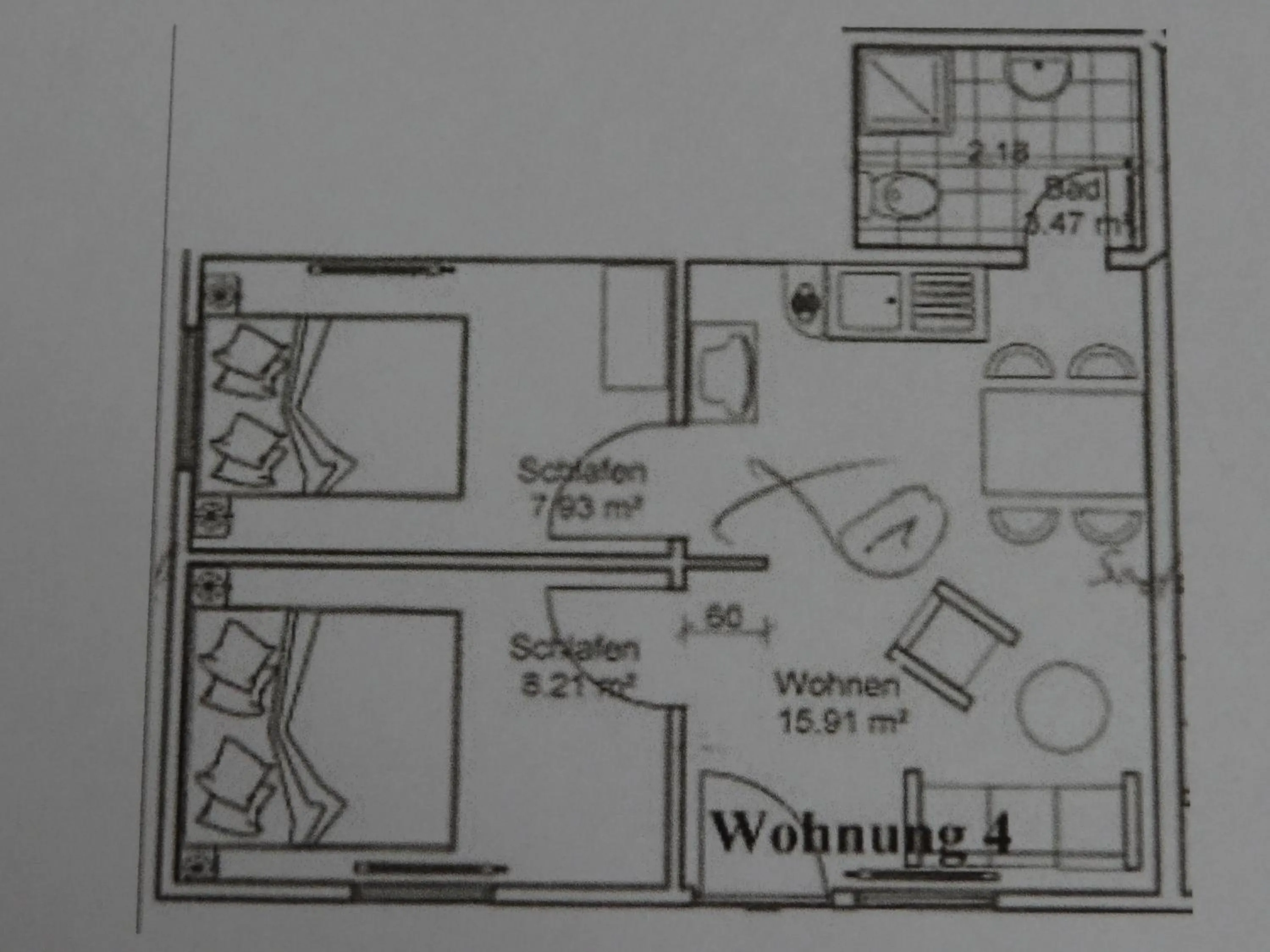 Floor plan in Bernstein Appartements