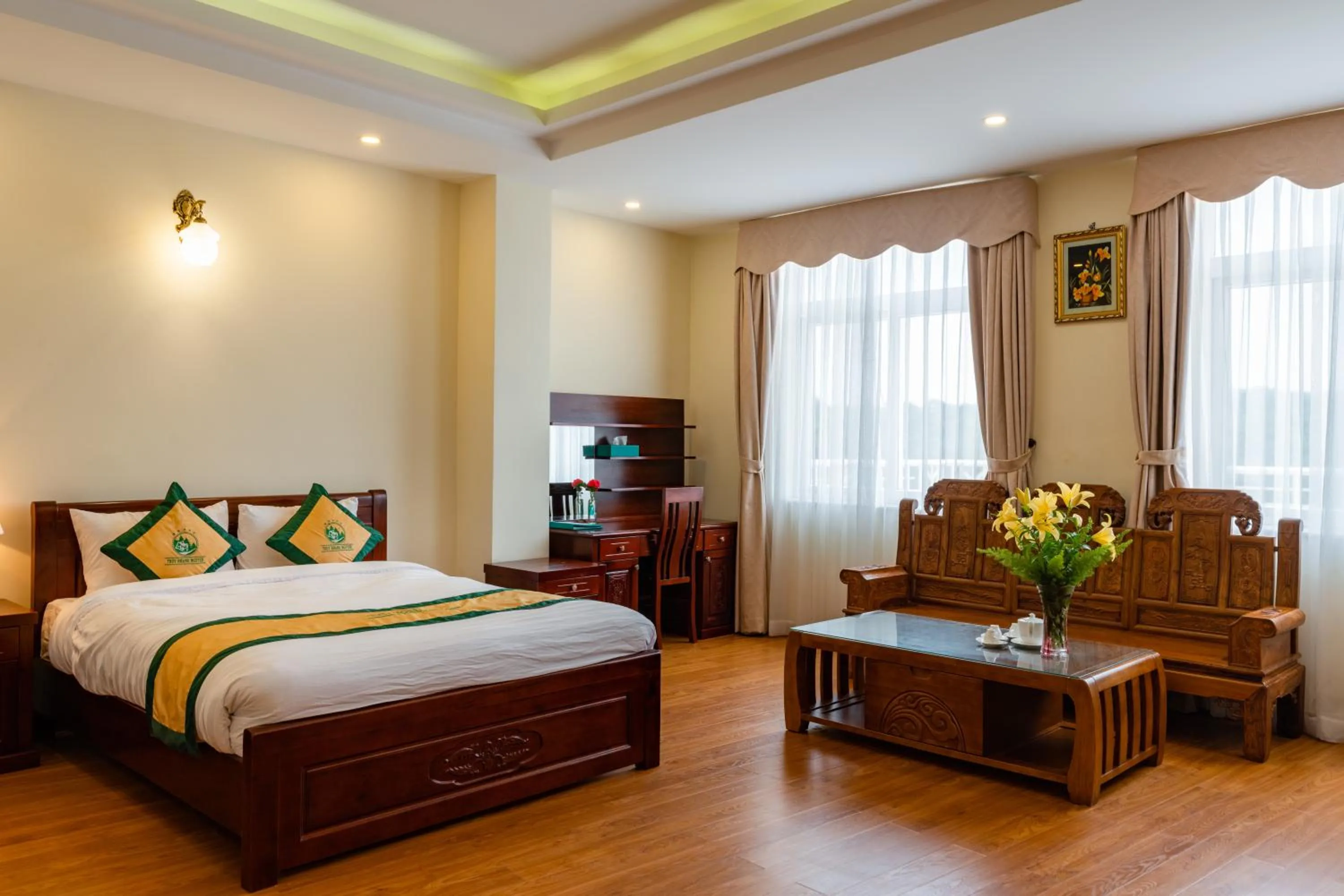 Bed in Thuy Hoang Nguyen Resort & Spa