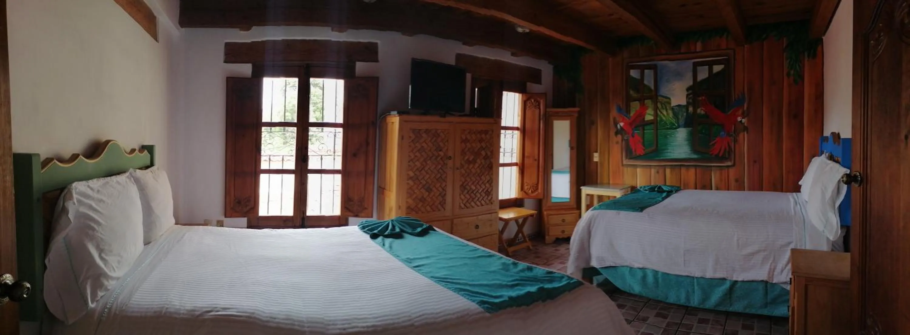 Bed in Hotel Tierra Maya